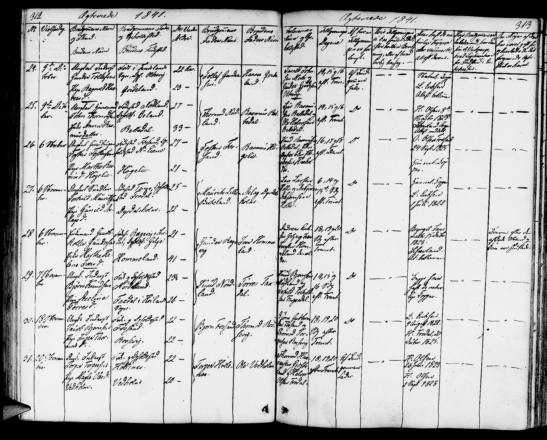 Strand sokneprestkontor, AV/SAST-A-101828/H/Ha/Haa/L0005: Parish register (official) no. A 5, 1833-1854, p. 312-313