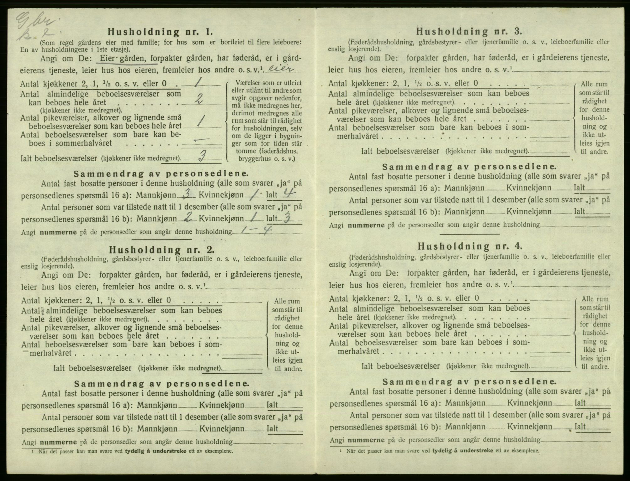 SAB, 1920 census for Tysnes, 1920, p. 983