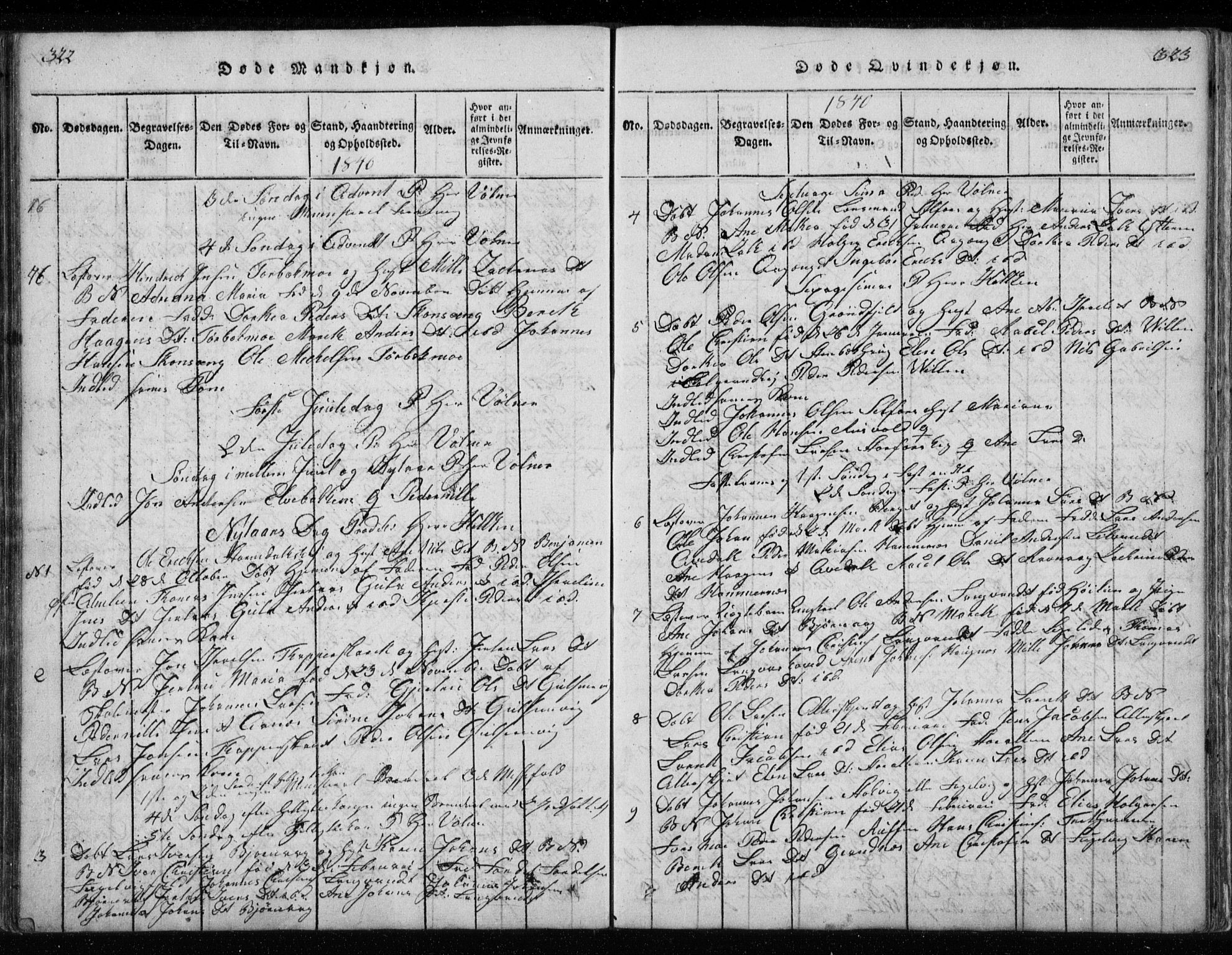 Ministerialprotokoller, klokkerbøker og fødselsregistre - Nordland, SAT/A-1459/827/L0412: Parish register (copy) no. 827C01, 1820-1841, p. 322-323