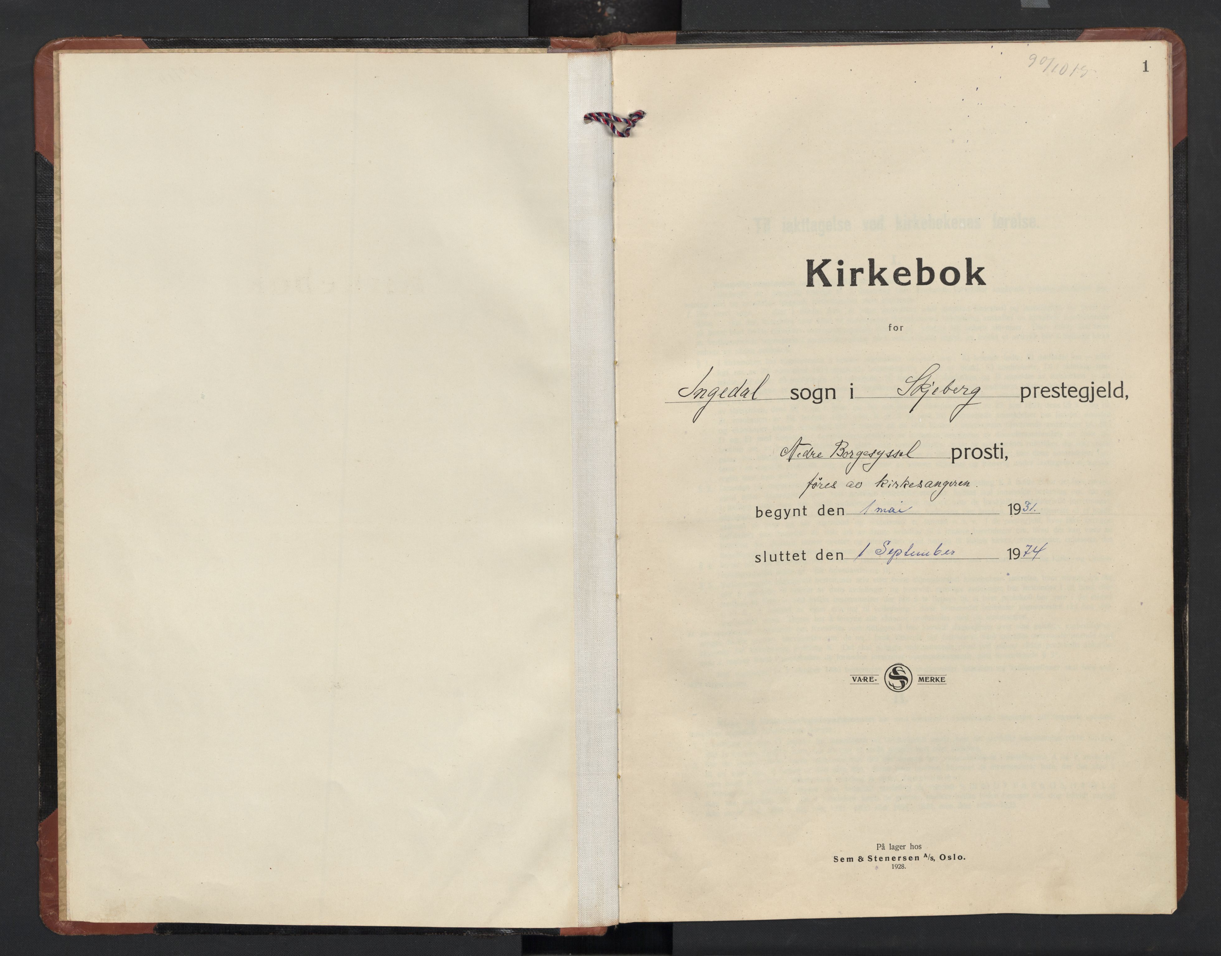 Skjeberg prestekontor Kirkebøker, AV/SAO-A-10923/G/Ge/L0002: Parish register (copy) no. V 2, 1931-1974, p. 1