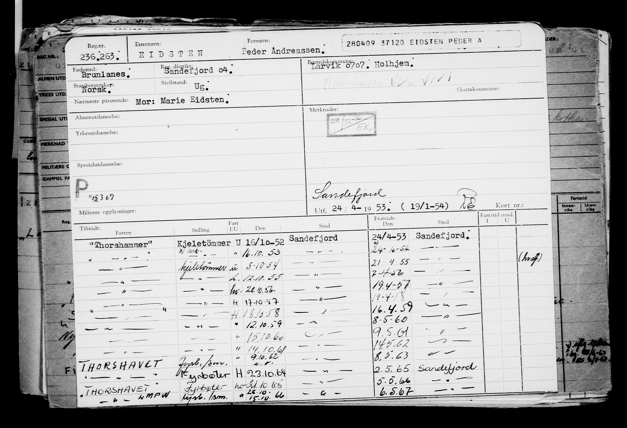 Direktoratet for sjømenn, AV/RA-S-3545/G/Gb/L0082: Hovedkort, 1909, p. 921