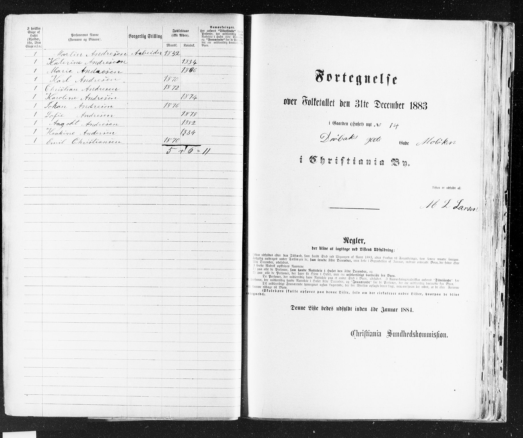 OBA, Municipal Census 1883 for Kristiania, 1883, p. 797