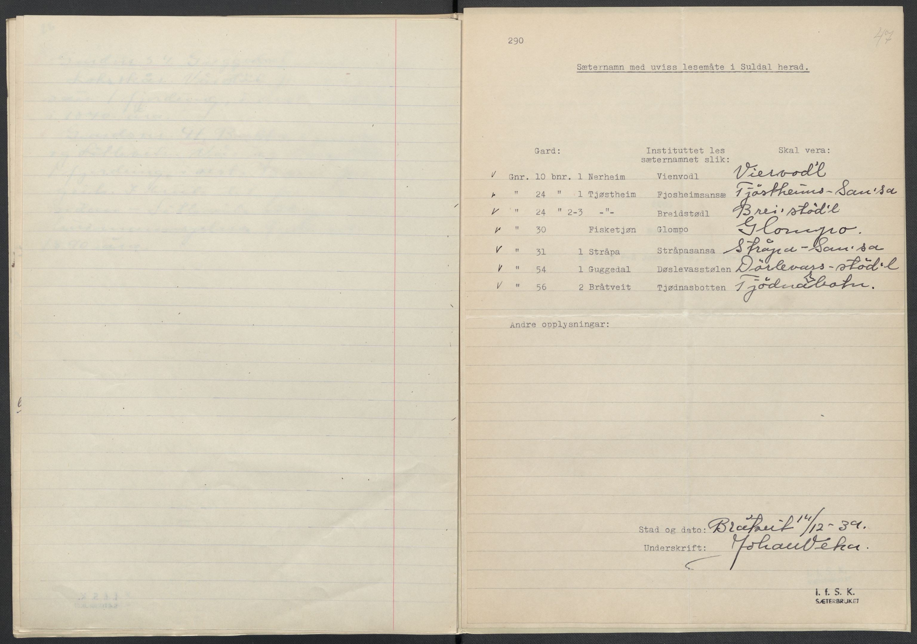 Instituttet for sammenlignende kulturforskning, AV/RA-PA-0424/F/Fc/L0009/0002: Eske B9: / Rogaland (perm XXIII), 1932-1938, p. 47