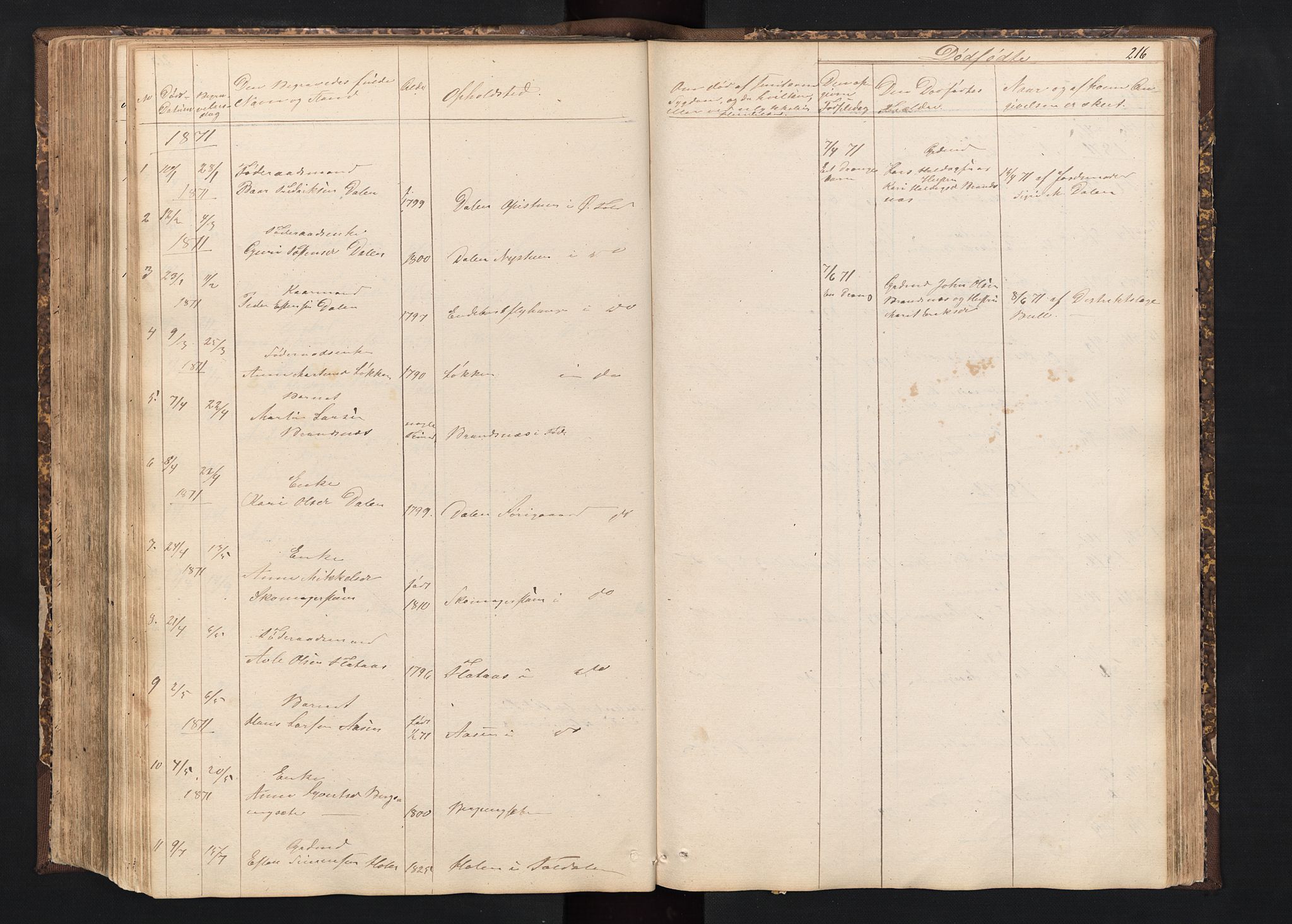 Alvdal prestekontor, SAH/PREST-060/H/Ha/Hab/L0001: Parish register (copy) no. 1, 1857-1893, p. 216