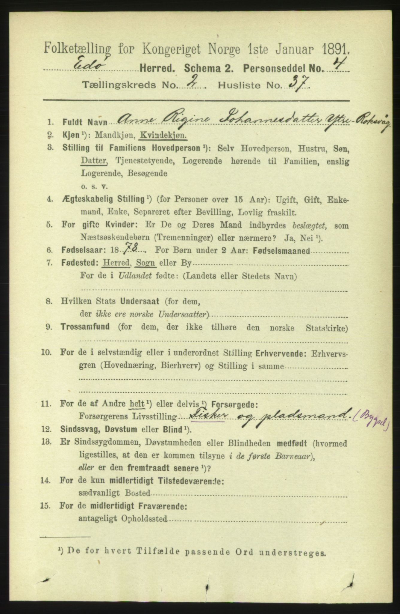 RA, 1891 census for 1573 Edøy, 1891, p. 610