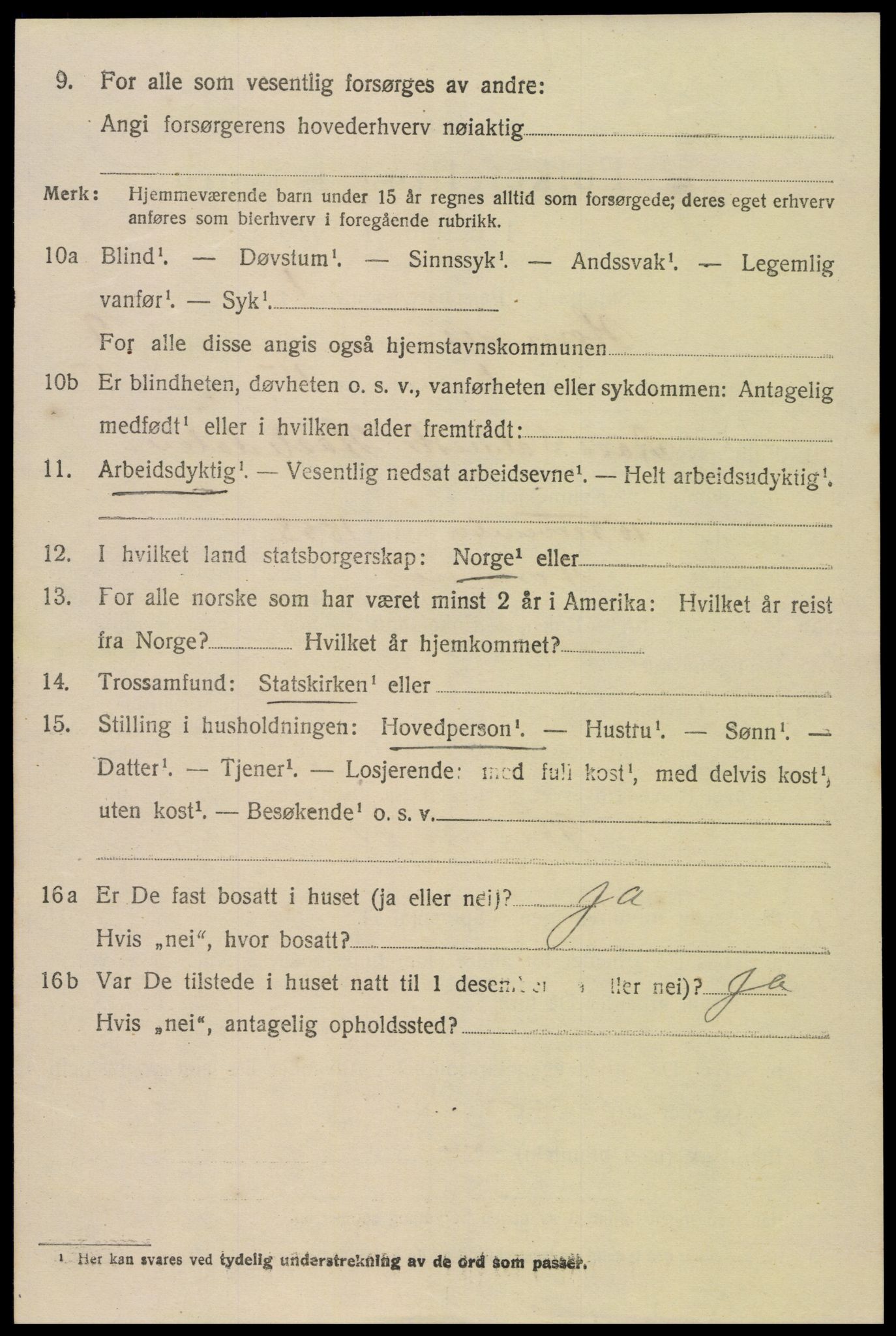 SAK, 1920 census for Hornnes, 1920, p. 2192