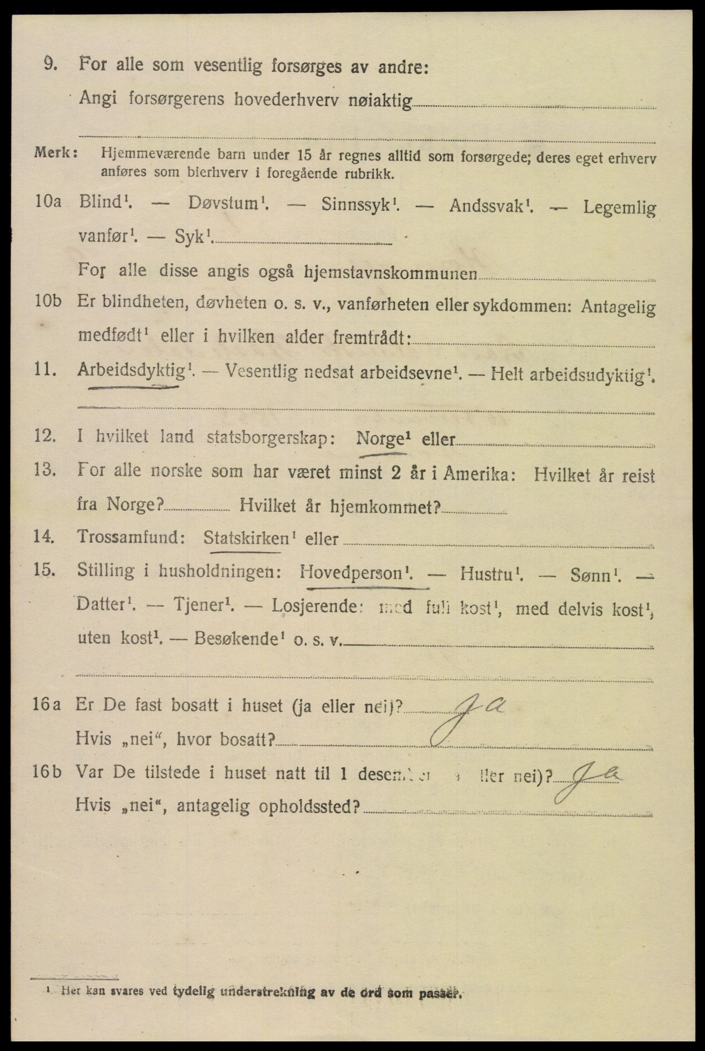 SAK, 1920 census for Hornnes, 1920, p. 2192