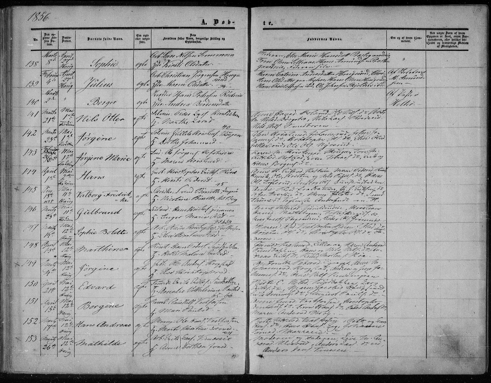 Eiker kirkebøker, SAKO/A-4/F/Fa/L0015a: Parish register (official) no. I 15A, 1854-1860, p. 38