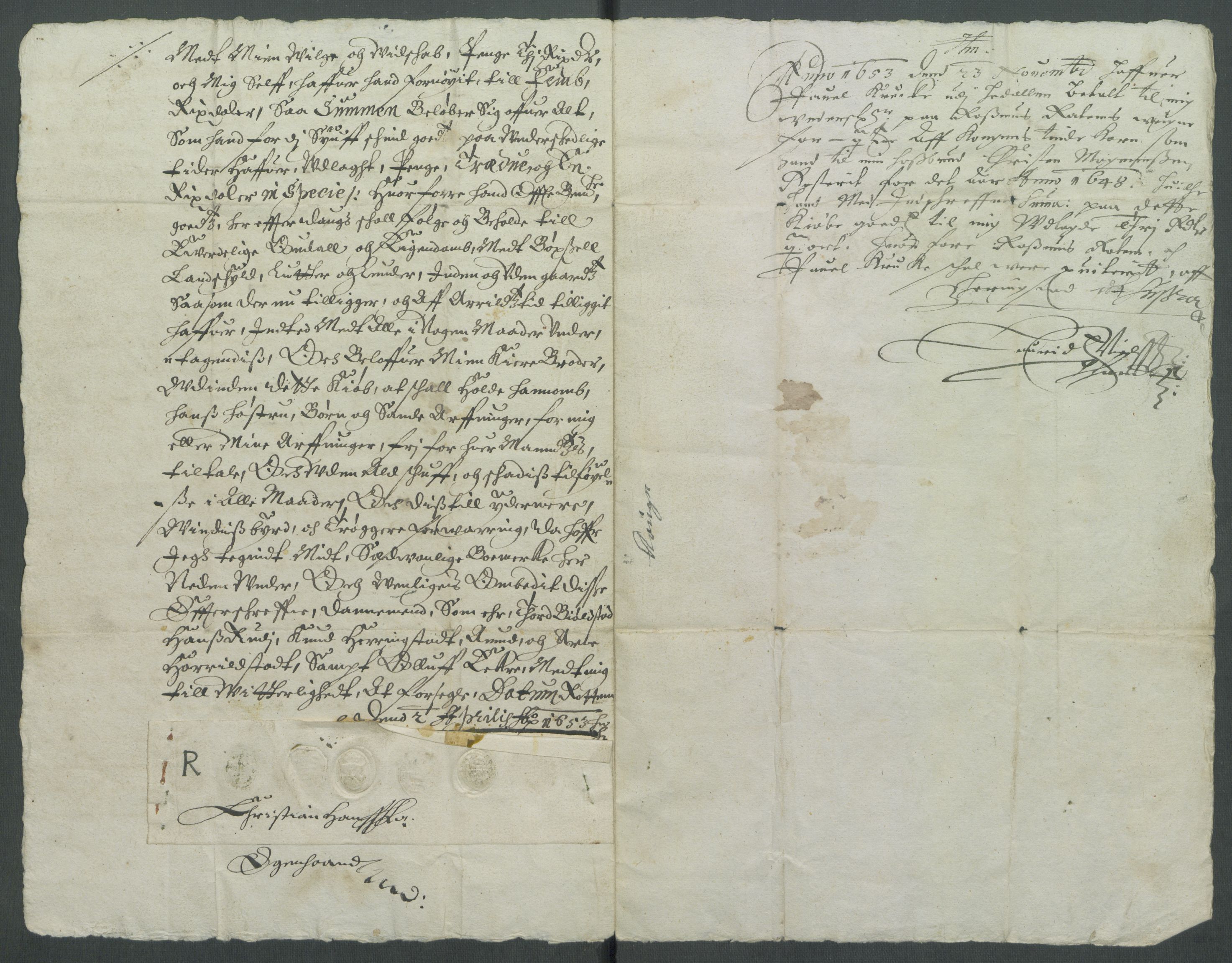 Riksarkivets diplomsamling, AV/RA-EA-5965/F02/L0165: Dokumenter, 1652-1653, p. 151