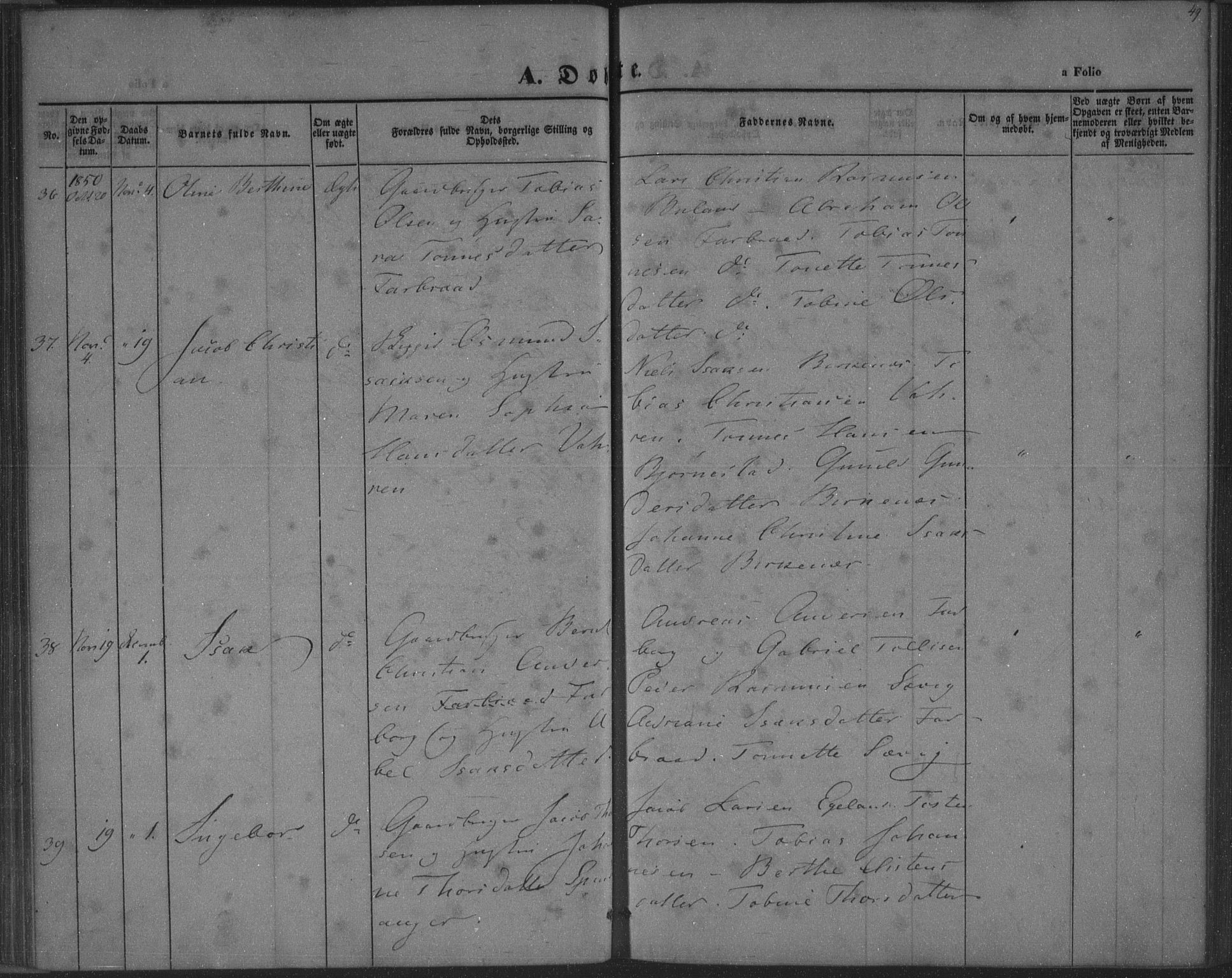 Herad sokneprestkontor, AV/SAK-1111-0018/F/Fa/Fab/L0003: Parish register (official) no. A 3, 1844-1853, p. 49