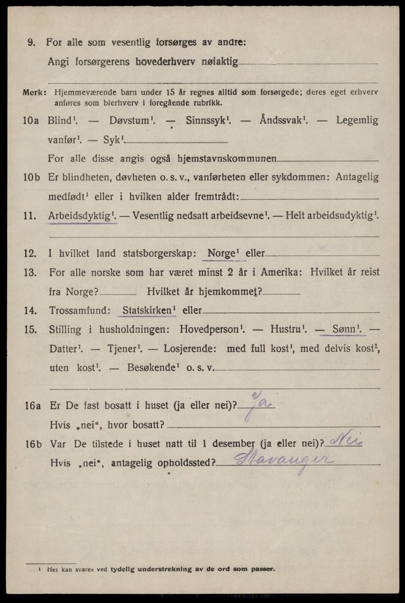 SAST, 1920 census for Vikedal, 1920, p. 4554