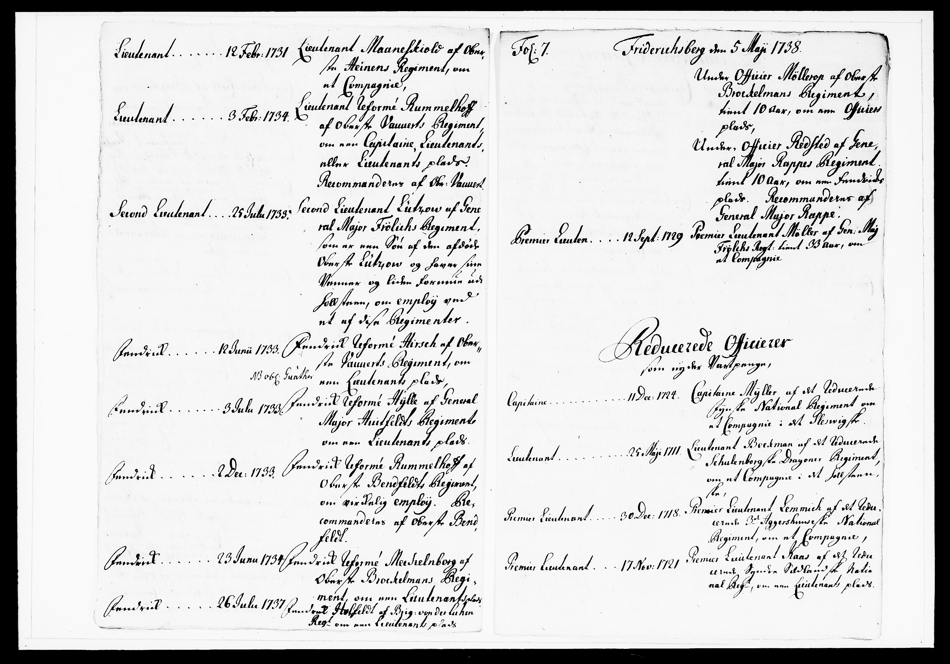 Krigskollegiet, Krigskancelliet, DRA/A-0006/-/1143-1150: Refererede sager, 1738, p. 207