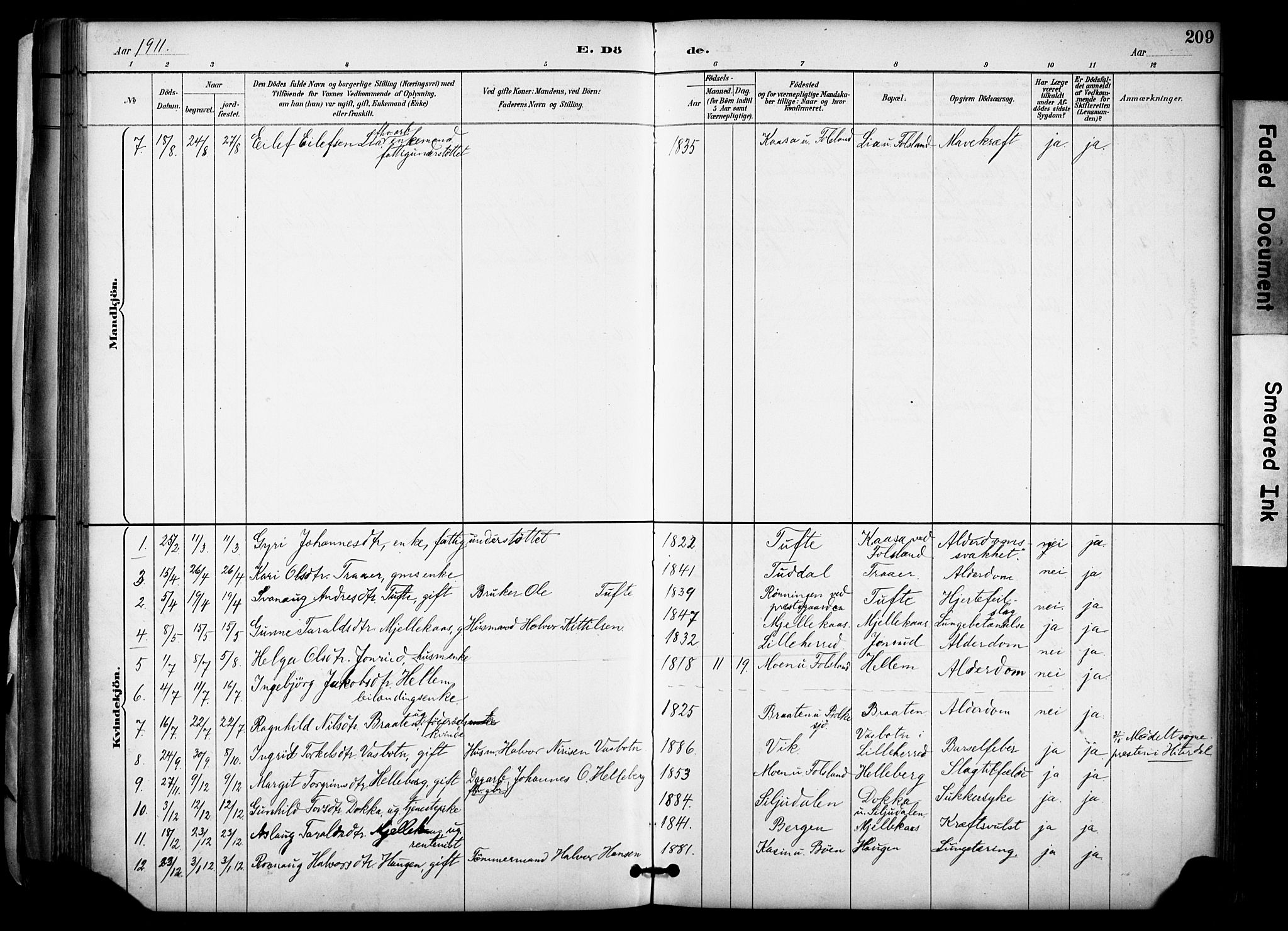Gransherad kirkebøker, AV/SAKO-A-267/F/Fa/L0005: Parish register (official) no. I 5, 1887-1916, p. 209