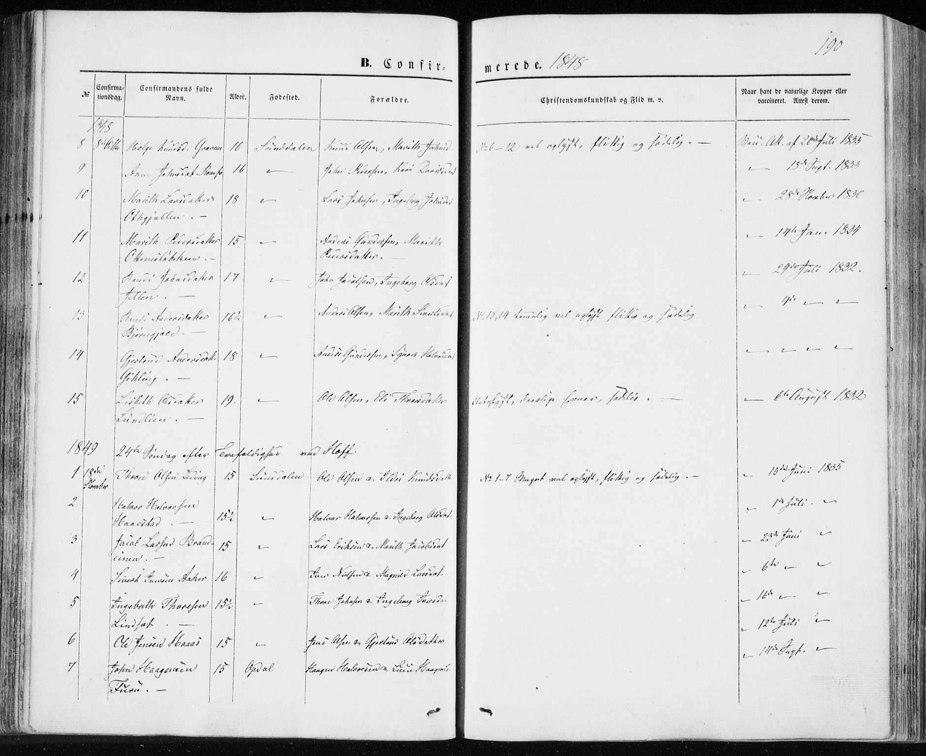 Ministerialprotokoller, klokkerbøker og fødselsregistre - Møre og Romsdal, AV/SAT-A-1454/590/L1013: Parish register (official) no. 590A05, 1847-1877, p. 190