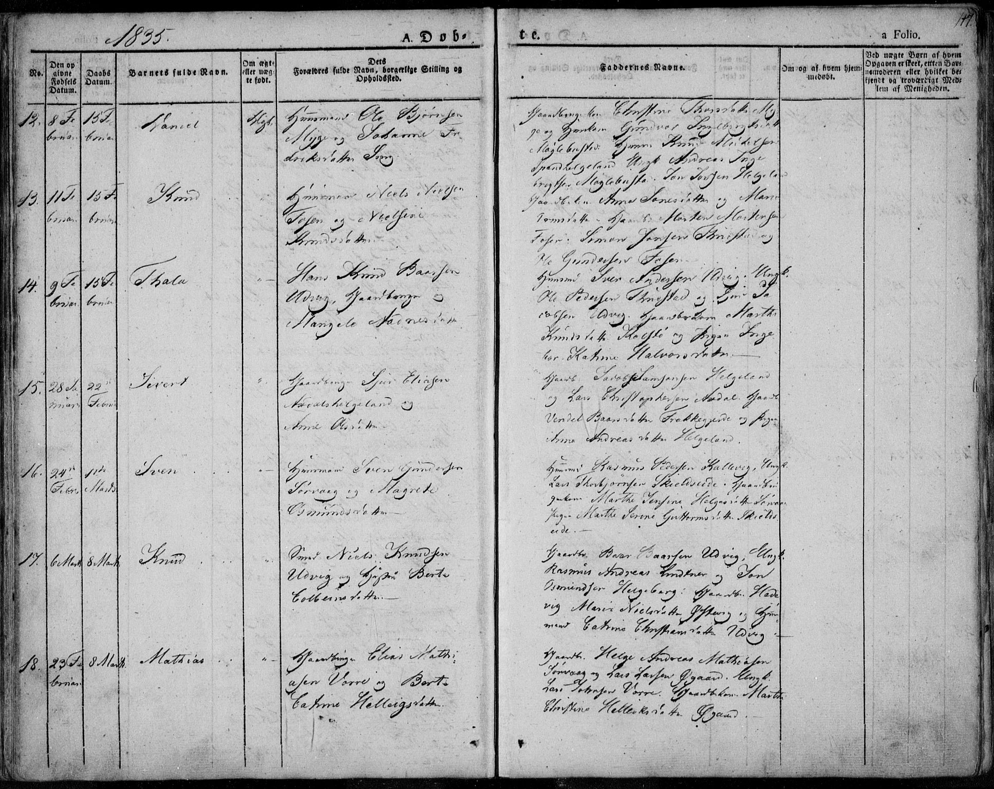 Avaldsnes sokneprestkontor, SAST/A -101851/H/Ha/Haa/L0005: Parish register (official) no. A 5.1, 1825-1841, p. 117