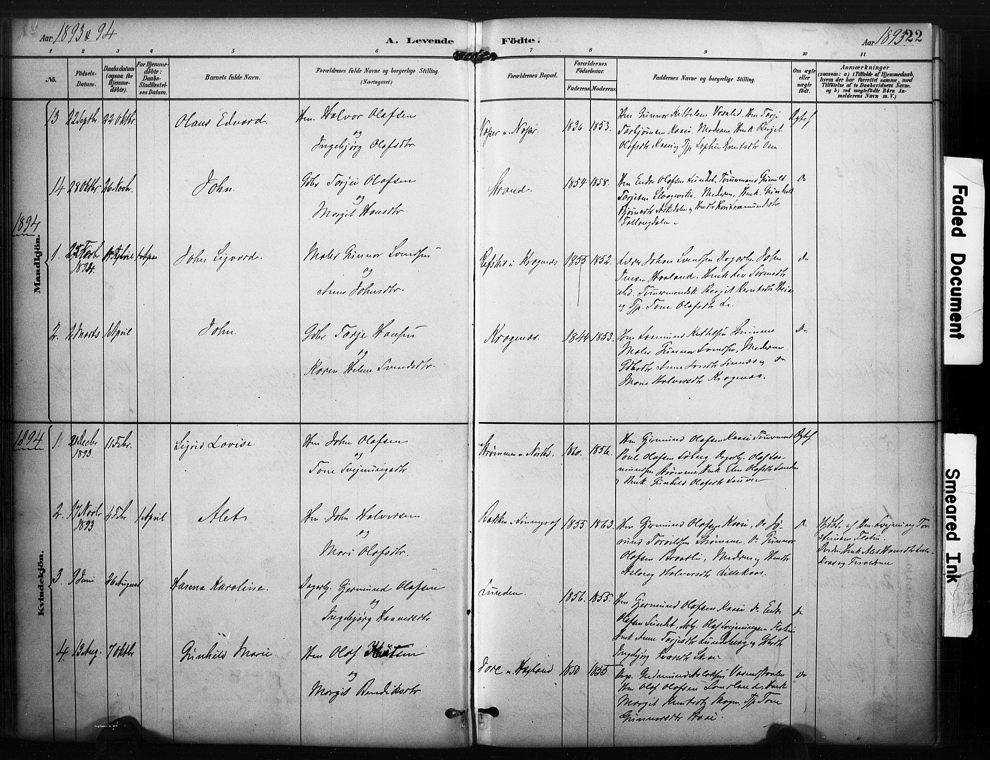 Kviteseid kirkebøker, SAKO/A-276/F/Fc/L0002: Parish register (official) no. III 2, 1882-1908, p. 22
