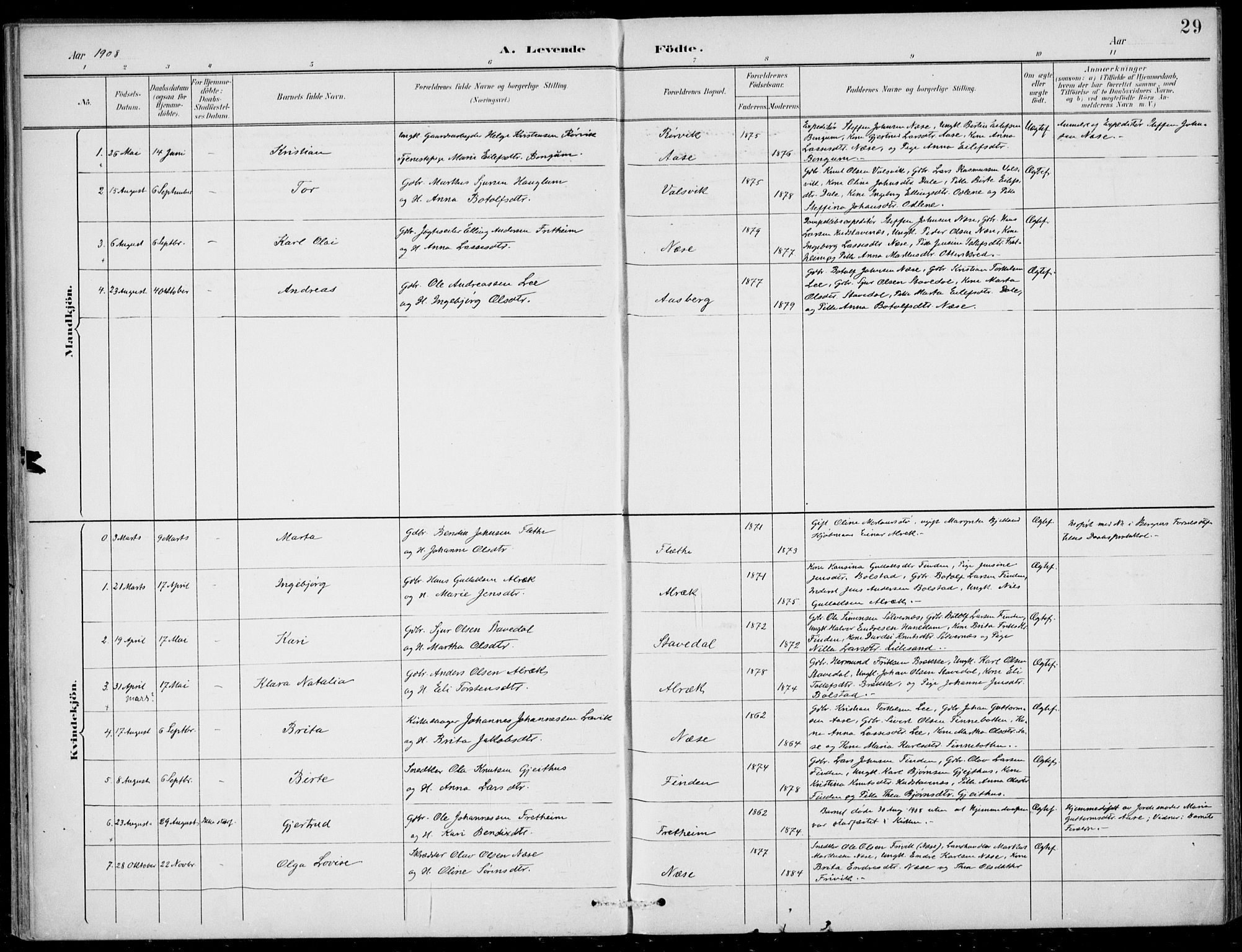 Vik sokneprestembete, AV/SAB-A-81501/H/Haa/Haac/L0002: Parish register (official) no. C  2, 1891-1910, p. 29