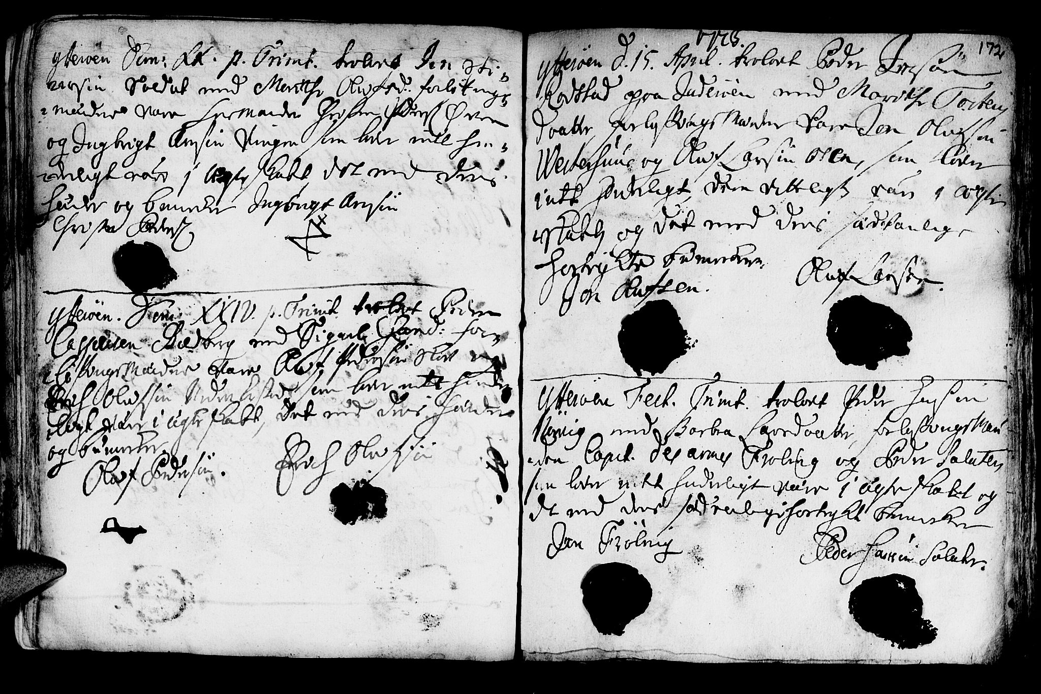 Ministerialprotokoller, klokkerbøker og fødselsregistre - Nord-Trøndelag, SAT/A-1458/722/L0215: Parish register (official) no. 722A02, 1718-1755, p. 172