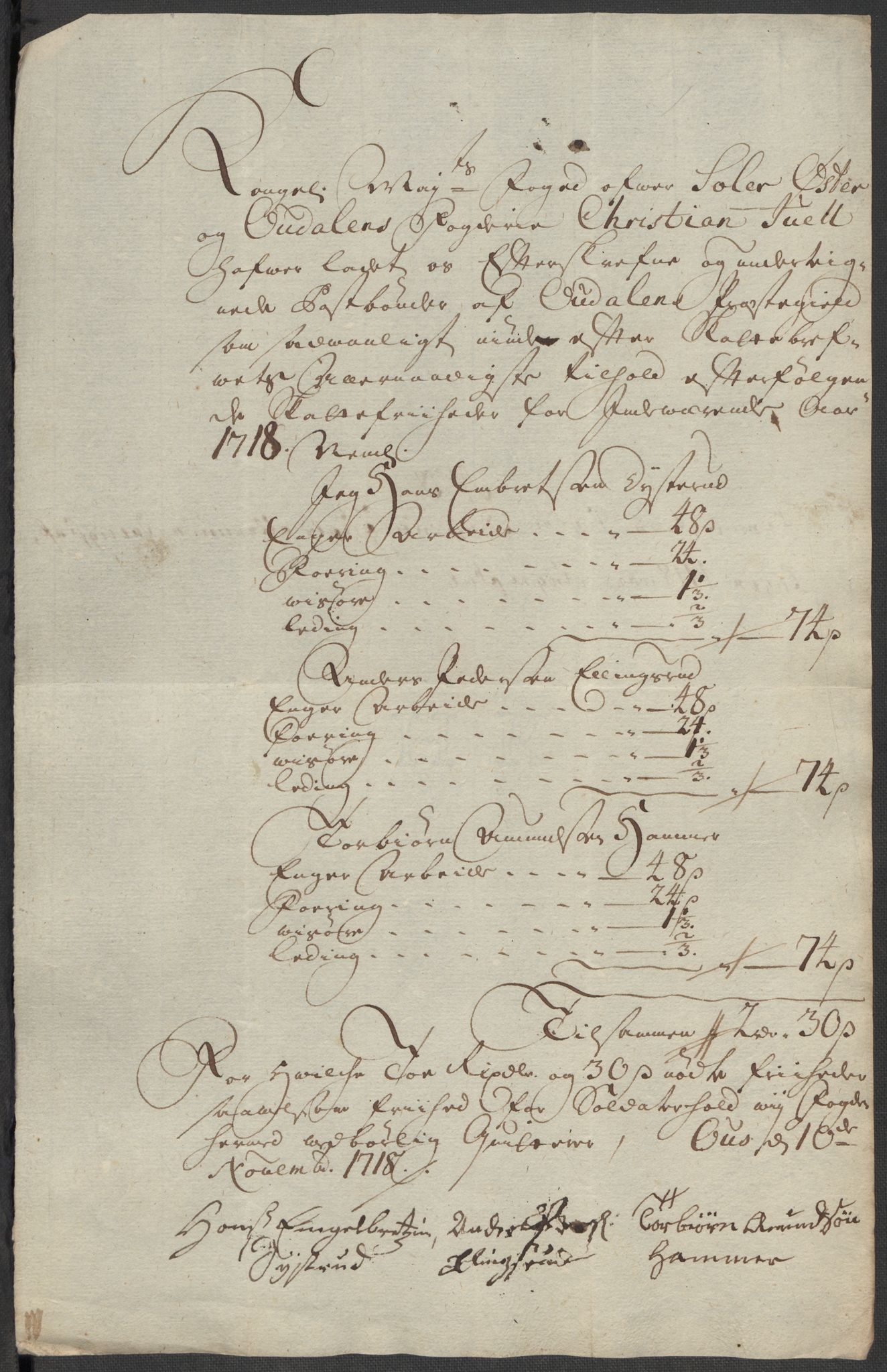 Rentekammeret inntil 1814, Reviderte regnskaper, Fogderegnskap, AV/RA-EA-4092/R13/L0857: Fogderegnskap Solør, Odal og Østerdal, 1718, p. 298