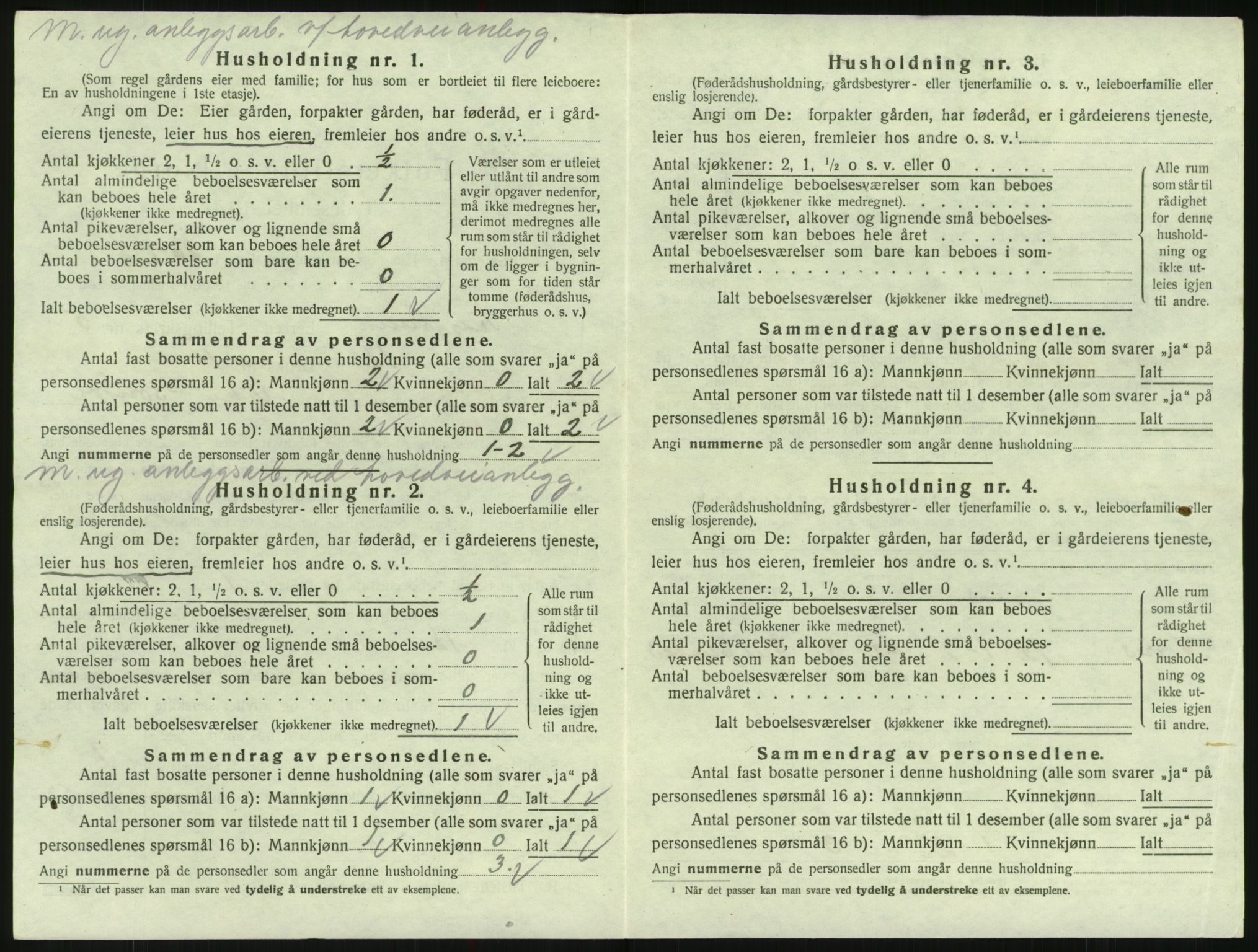 SAK, 1920 census for Bygland, 1920, p. 278