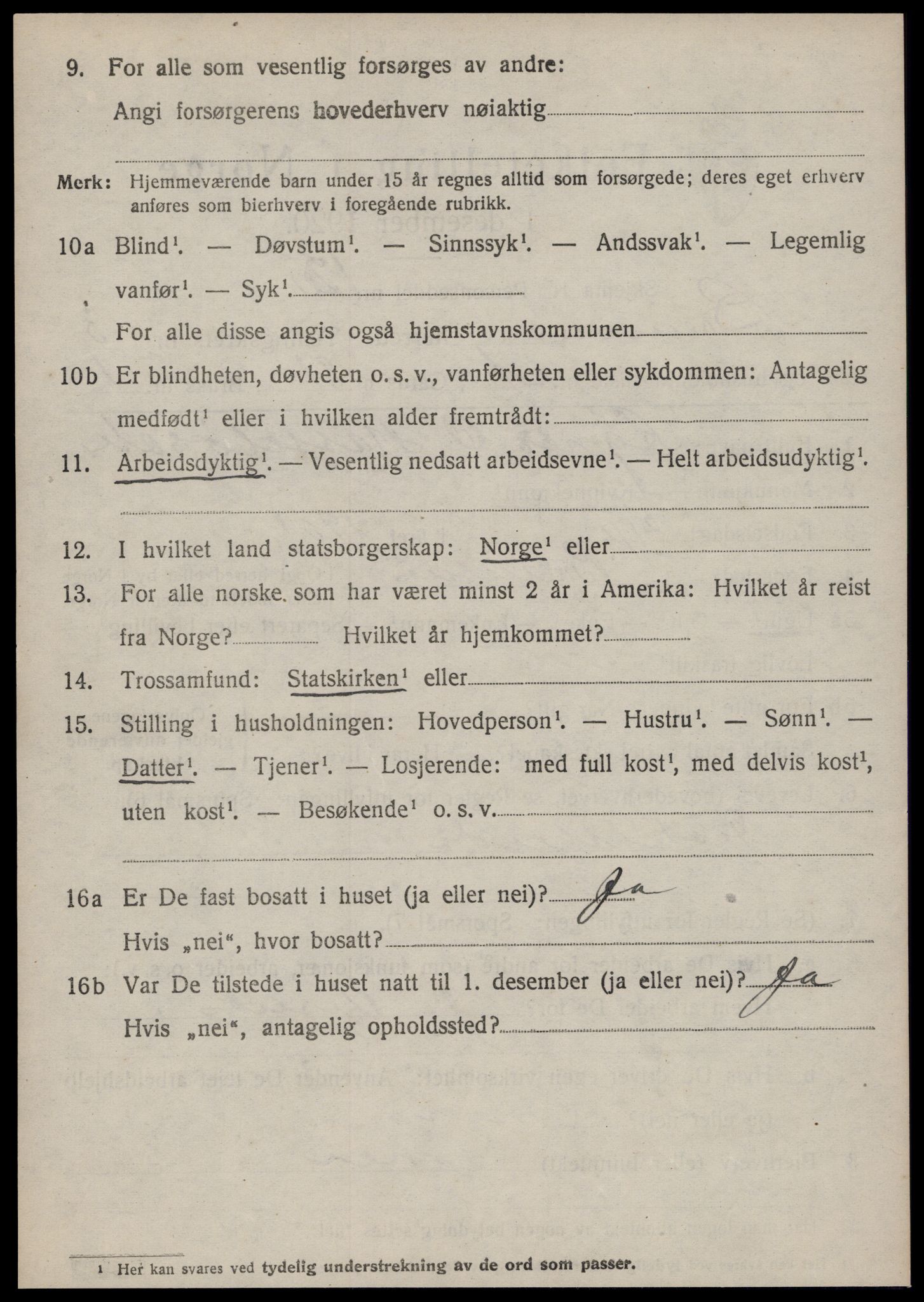 SAT, 1920 census for Bremsnes, 1920, p. 10092