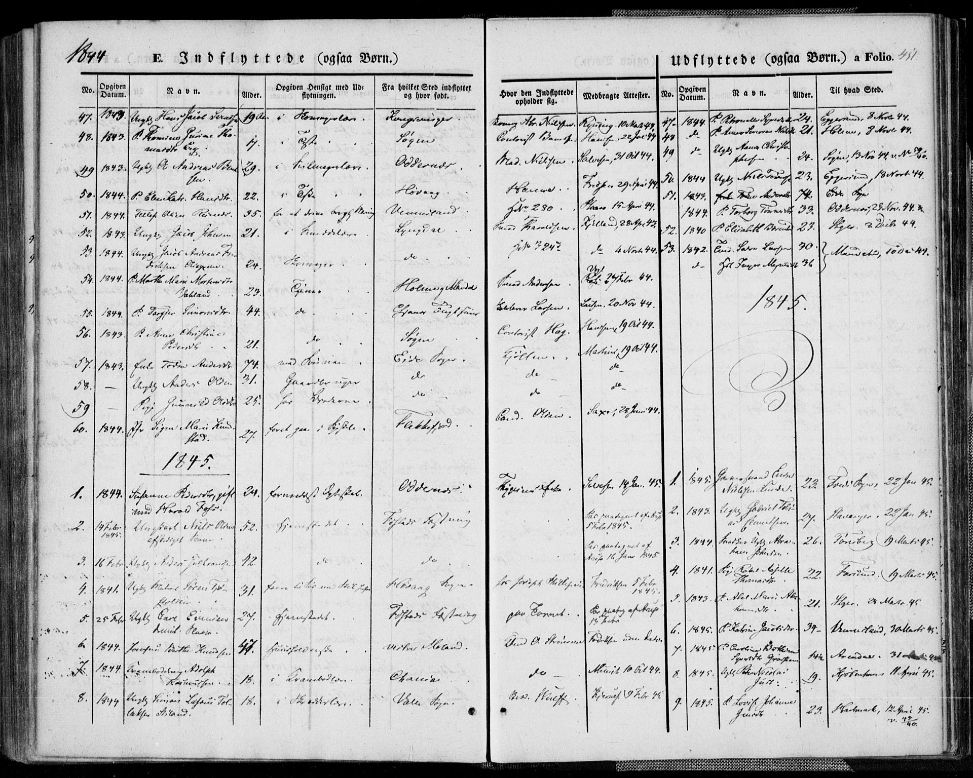Kristiansand domprosti, SAK/1112-0006/F/Fa/L0013: Parish register (official) no. A 13, 1842-1851, p. 451