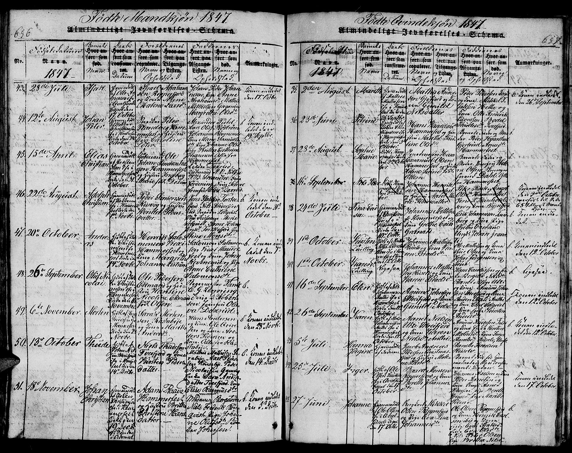 Hammerfest sokneprestkontor, AV/SATØ-S-1347/H/Hb/L0001.klokk: Parish register (copy) no. 1, 1822-1850, p. 656-657