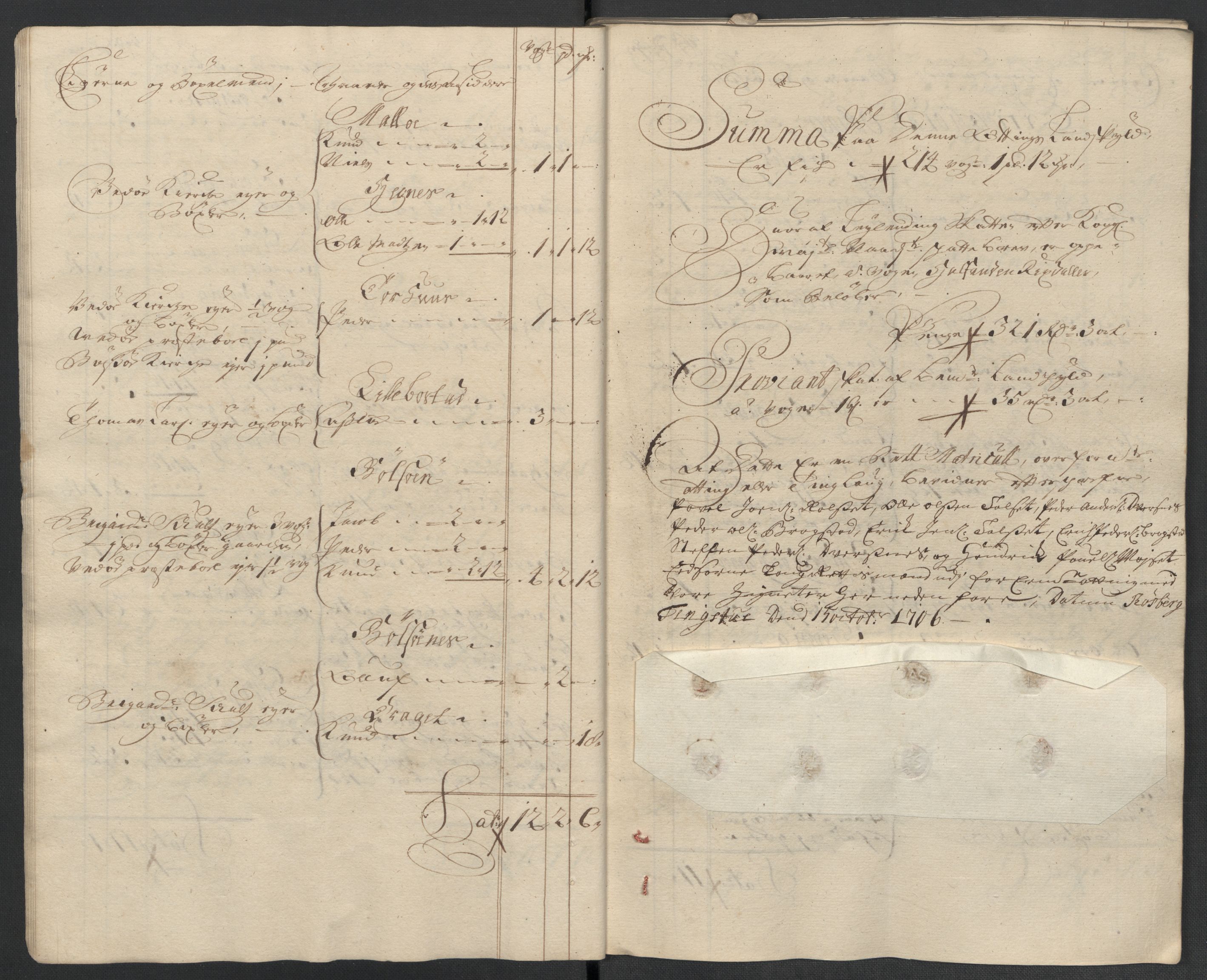 Rentekammeret inntil 1814, Reviderte regnskaper, Fogderegnskap, AV/RA-EA-4092/R55/L3657: Fogderegnskap Romsdal, 1706, p. 26