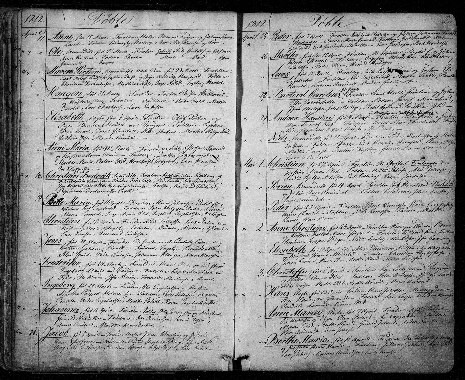 Aker prestekontor kirkebøker, SAO/A-10861/F/L0011: Parish register (official) no. 11, 1810-1819, p. 25