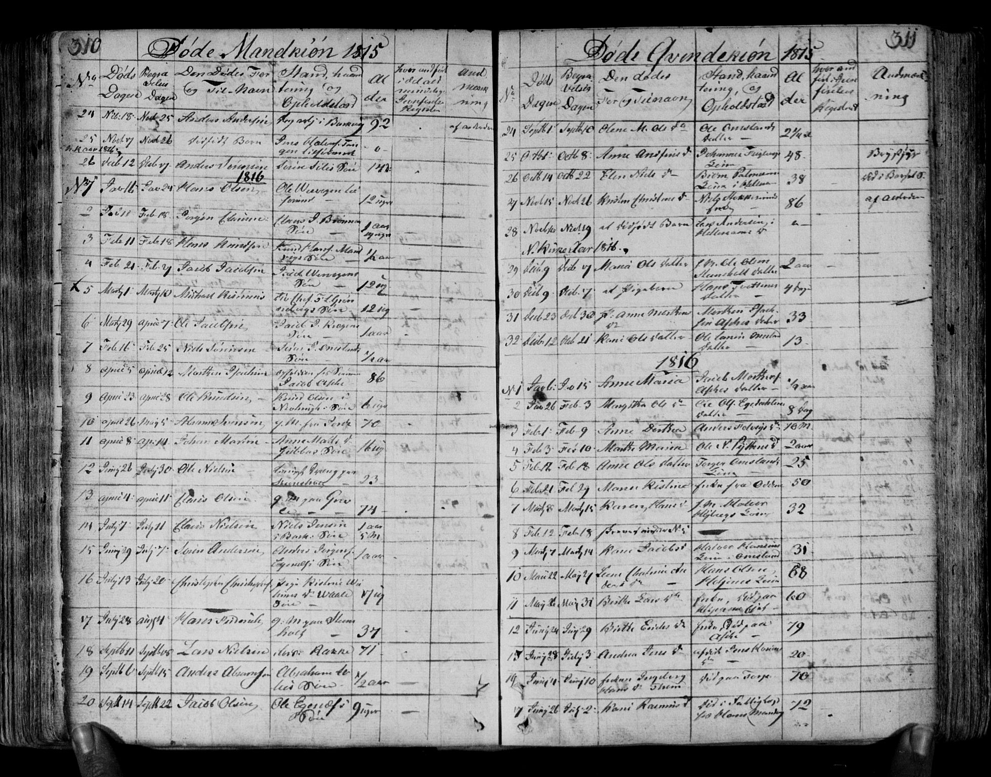 Brunlanes kirkebøker, SAKO/A-342/F/Fa/L0002: Parish register (official) no. I 2, 1802-1834, p. 310-311