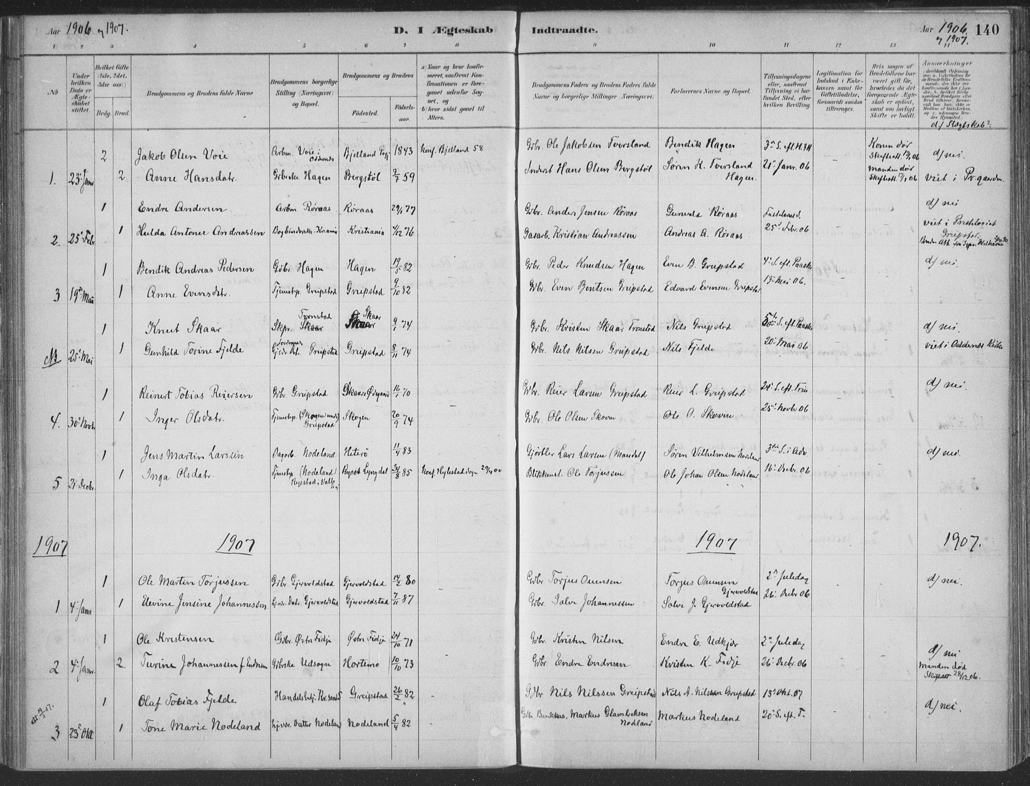 Søgne sokneprestkontor, SAK/1111-0037/F/Fa/Faa/L0003: Parish register (official) no. A 3, 1883-1910, p. 140