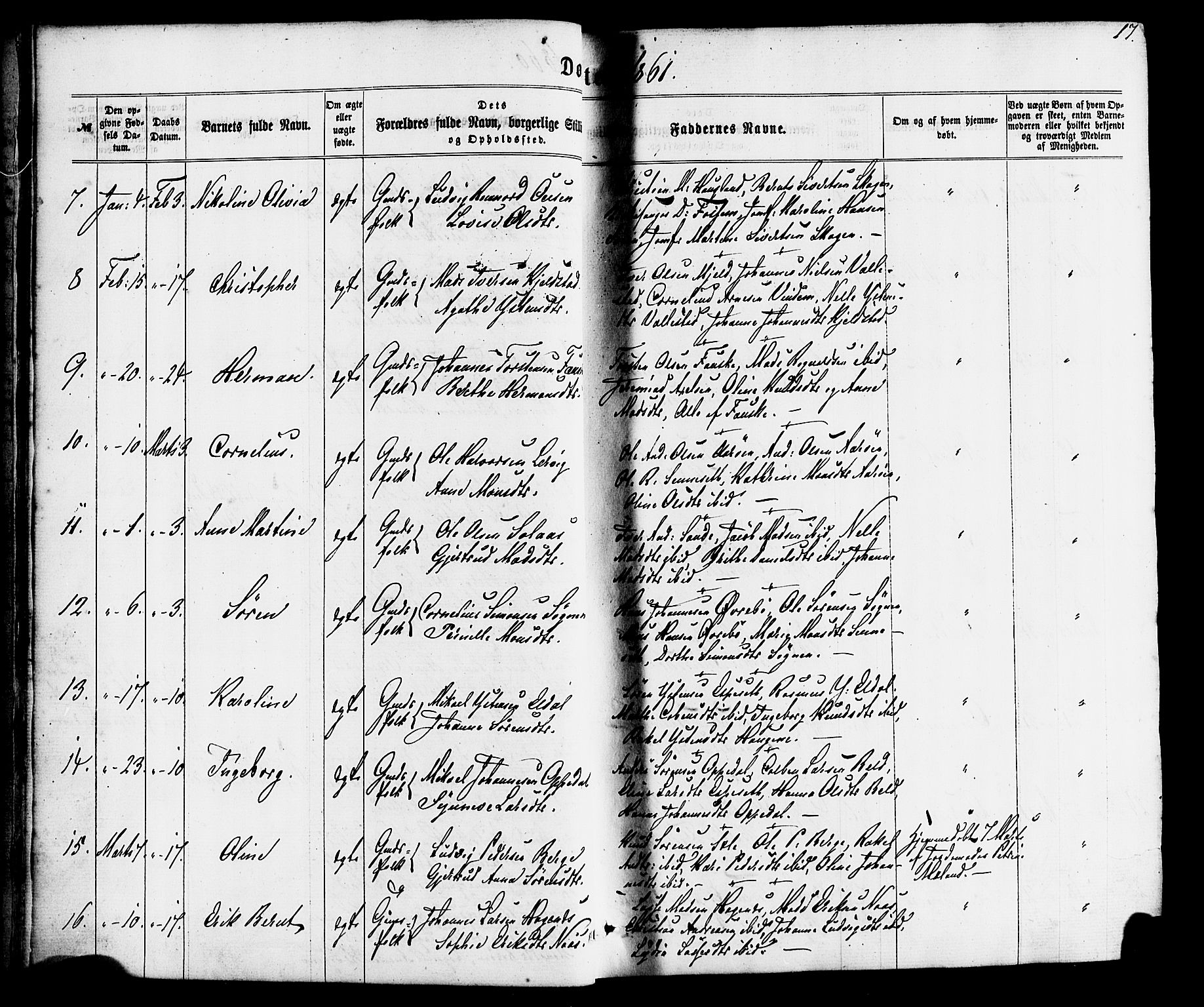 Gaular sokneprestembete, SAB/A-80001/H/Haa: Parish register (official) no. A 5, 1860-1881, p. 17