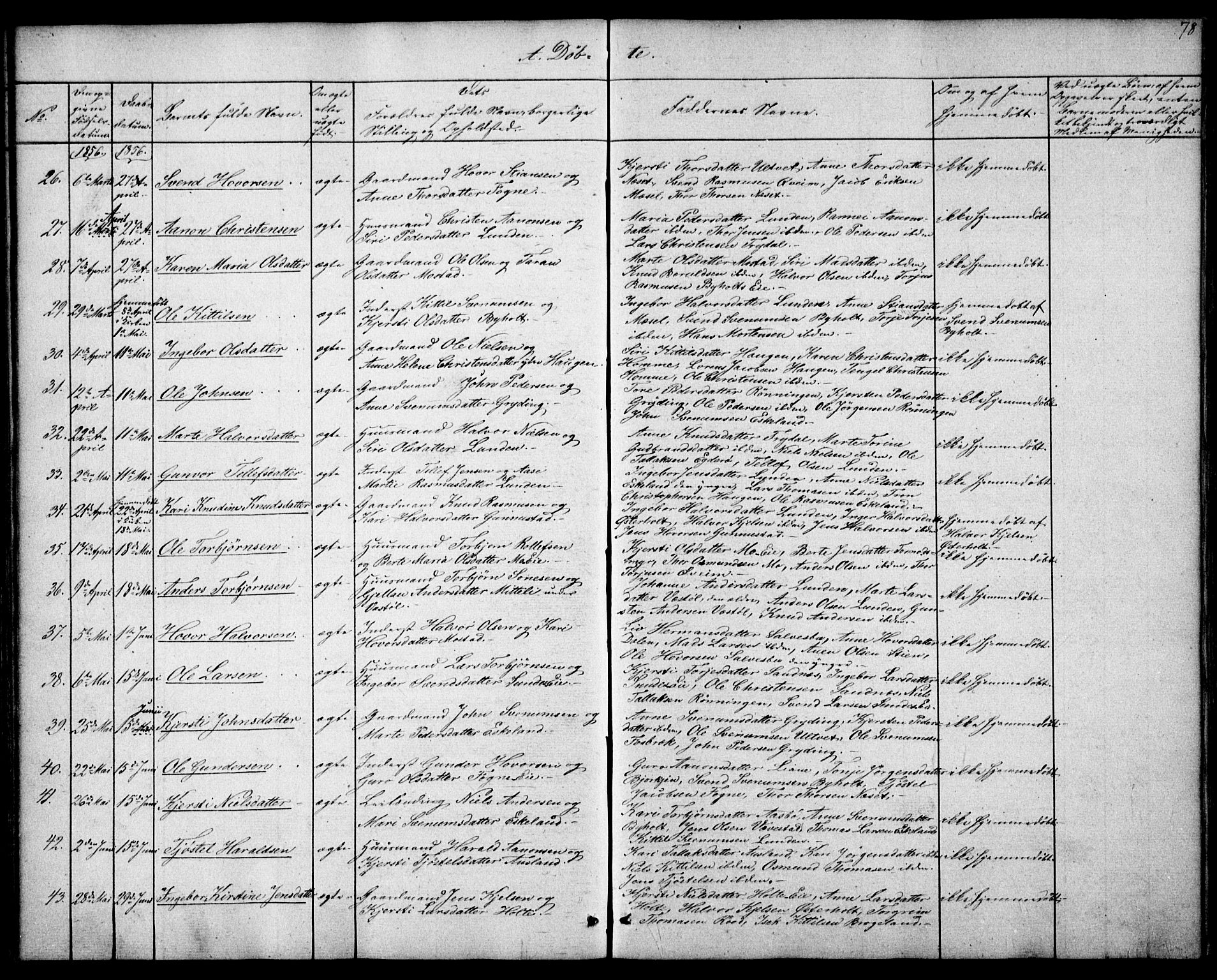 Gjerstad sokneprestkontor, SAK/1111-0014/F/Fa/Faa/L0006: Parish register (official) no. A 6, 1841-1857, p. 78