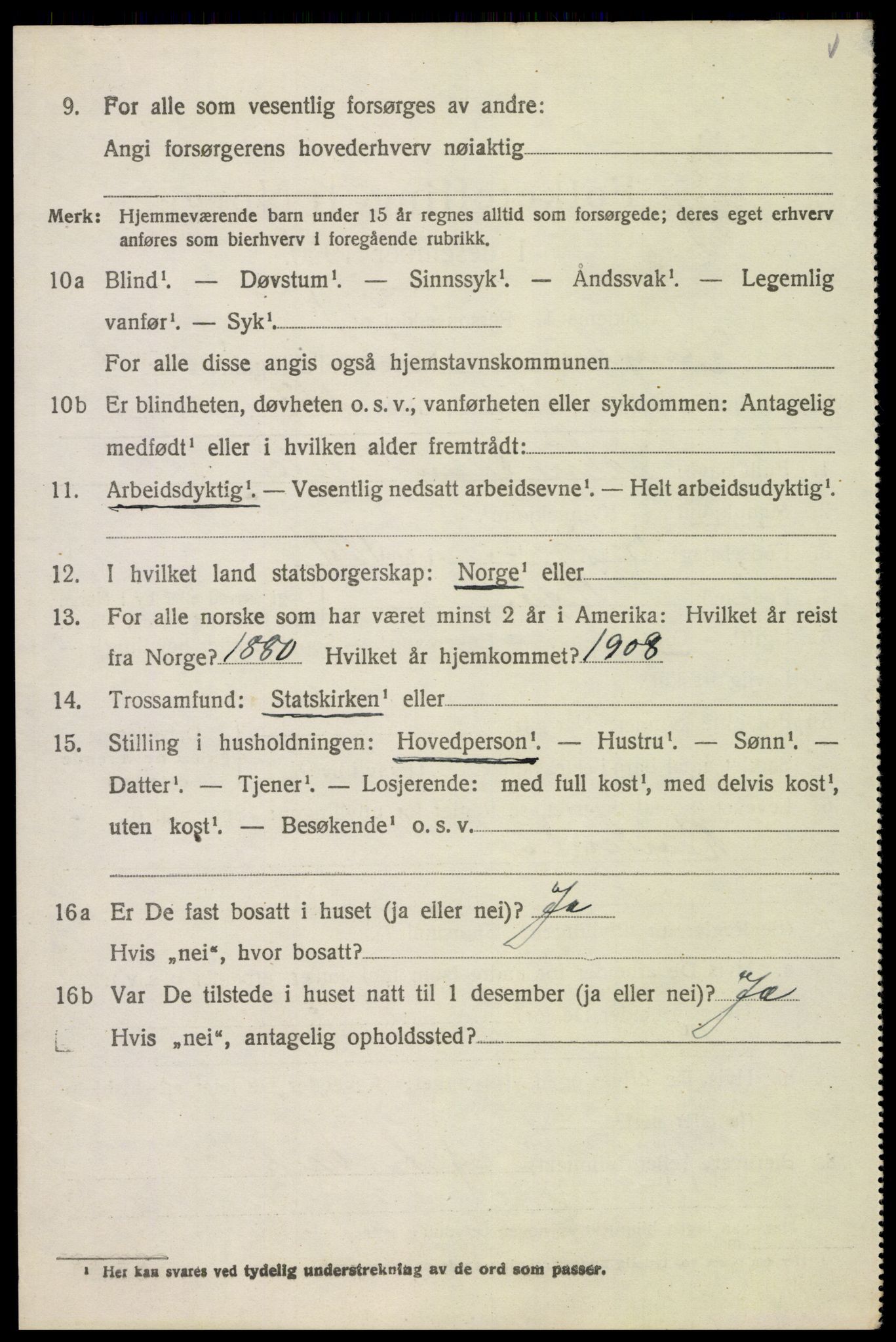 SAH, 1920 census for Ringebu, 1920, p. 9392