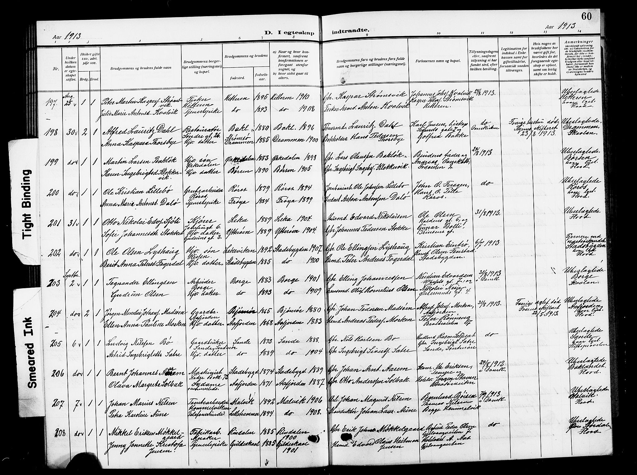 Ministerialprotokoller, klokkerbøker og fødselsregistre - Sør-Trøndelag, SAT/A-1456/601/L0097: Parish register (copy) no. 601C15, 1911-1921, p. 60