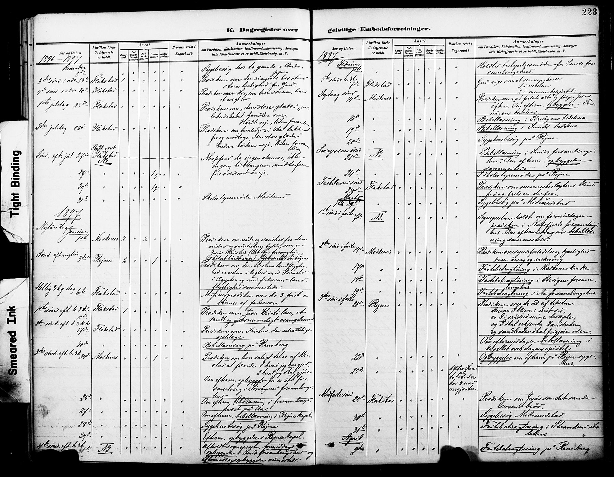 Ministerialprotokoller, klokkerbøker og fødselsregistre - Nordland, SAT/A-1459/885/L1205: Parish register (official) no. 885A06, 1892-1905, p. 223