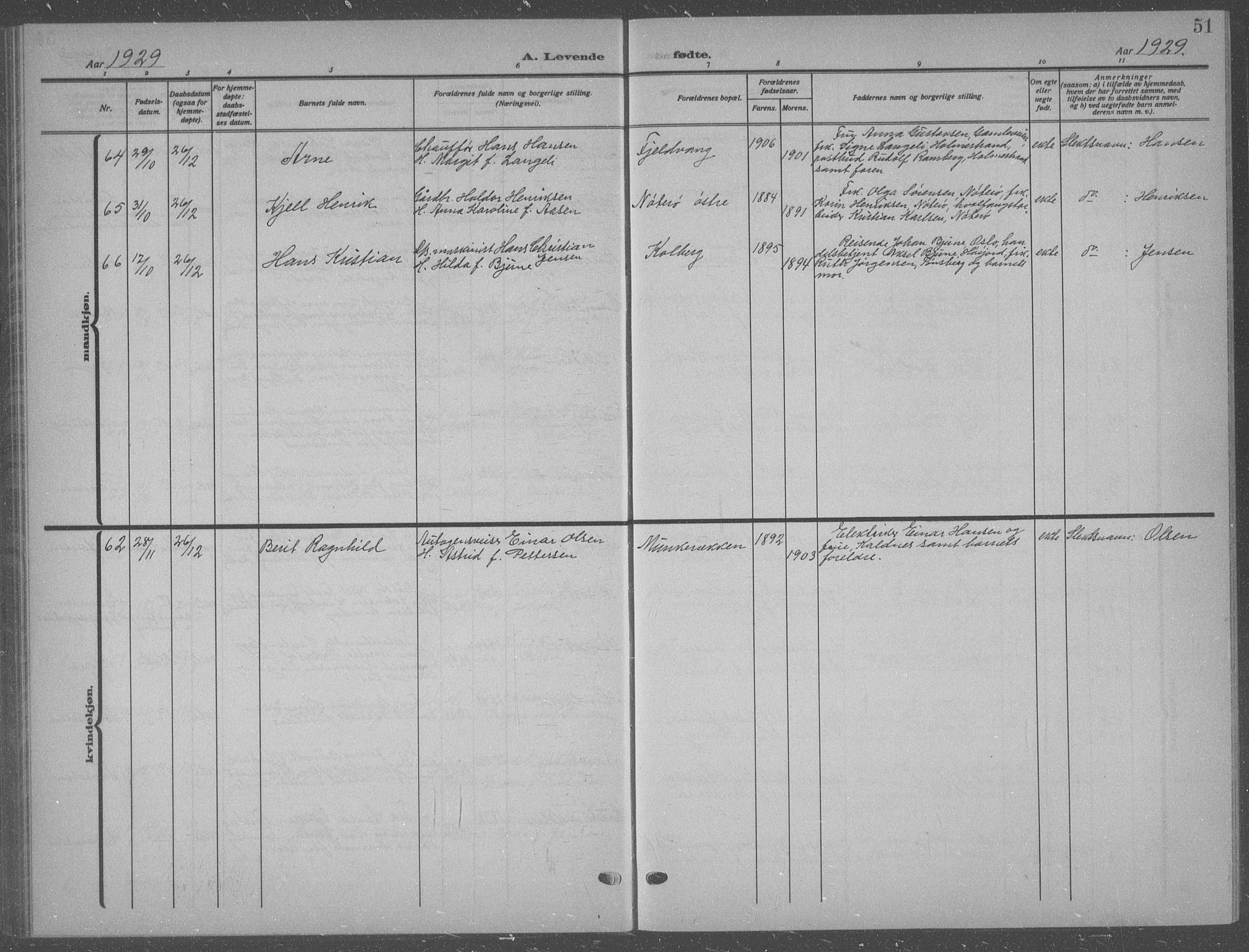 Nøtterøy kirkebøker, AV/SAKO-A-354/G/Ga/L0006: Parish register (copy) no. I 6, 1925-1939, p. 51