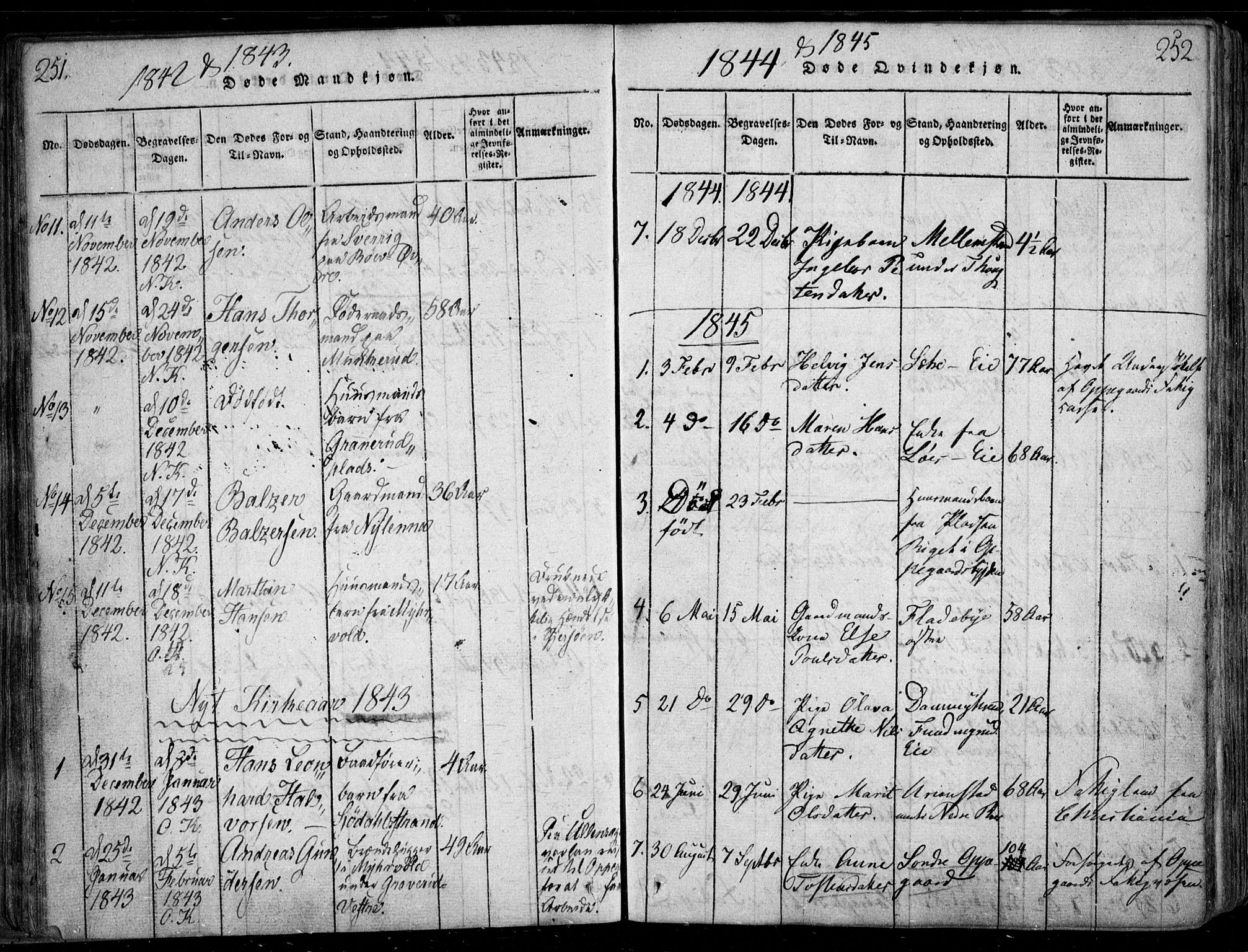 Nesodden prestekontor Kirkebøker, SAO/A-10013/F/Fa/L0006: Parish register (official) no. I 6, 1814-1847, p. 251-252