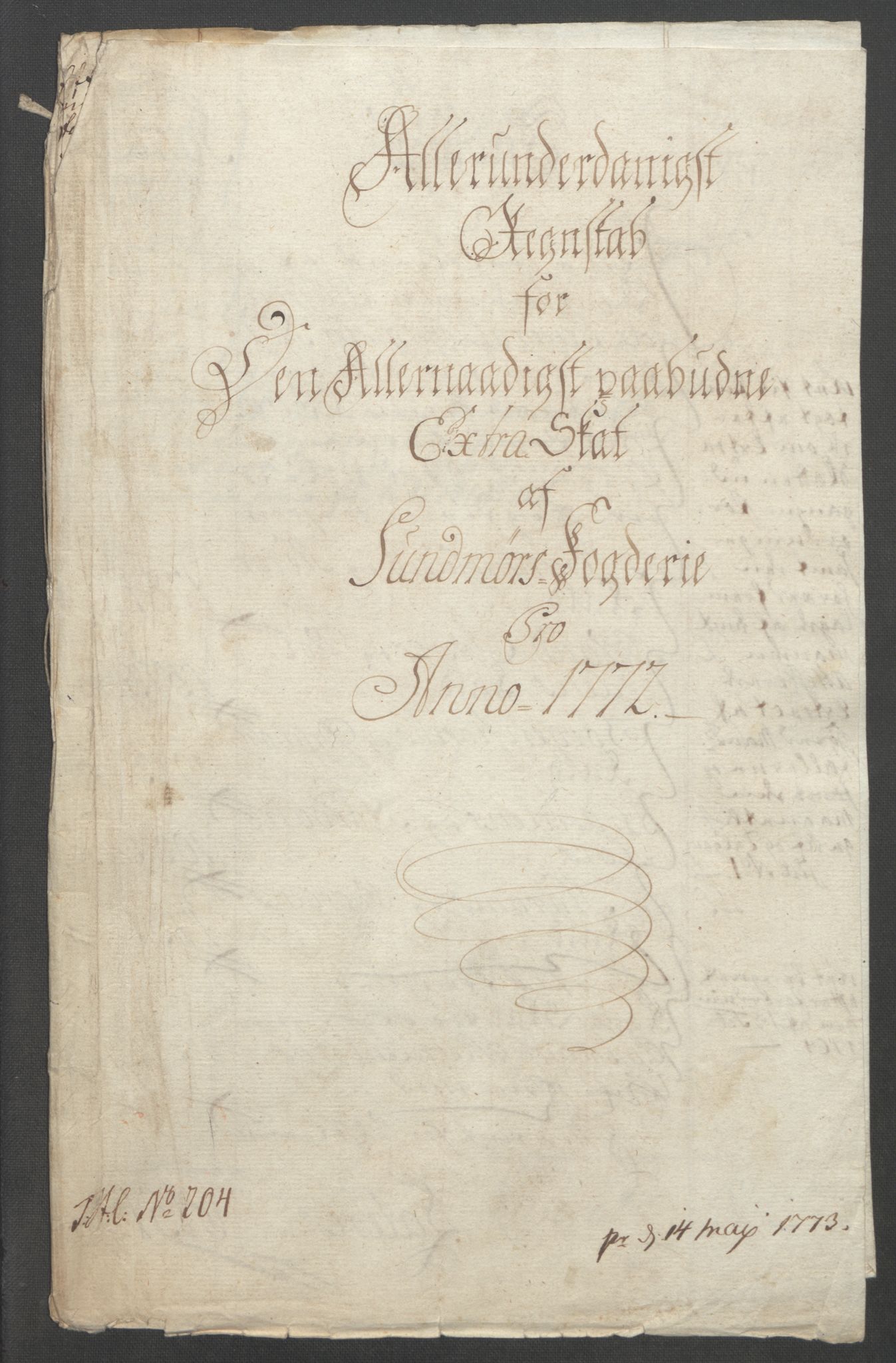 Rentekammeret inntil 1814, Reviderte regnskaper, Fogderegnskap, RA/EA-4092/R54/L3645: Ekstraskatten Sunnmøre, 1762-1772, p. 228