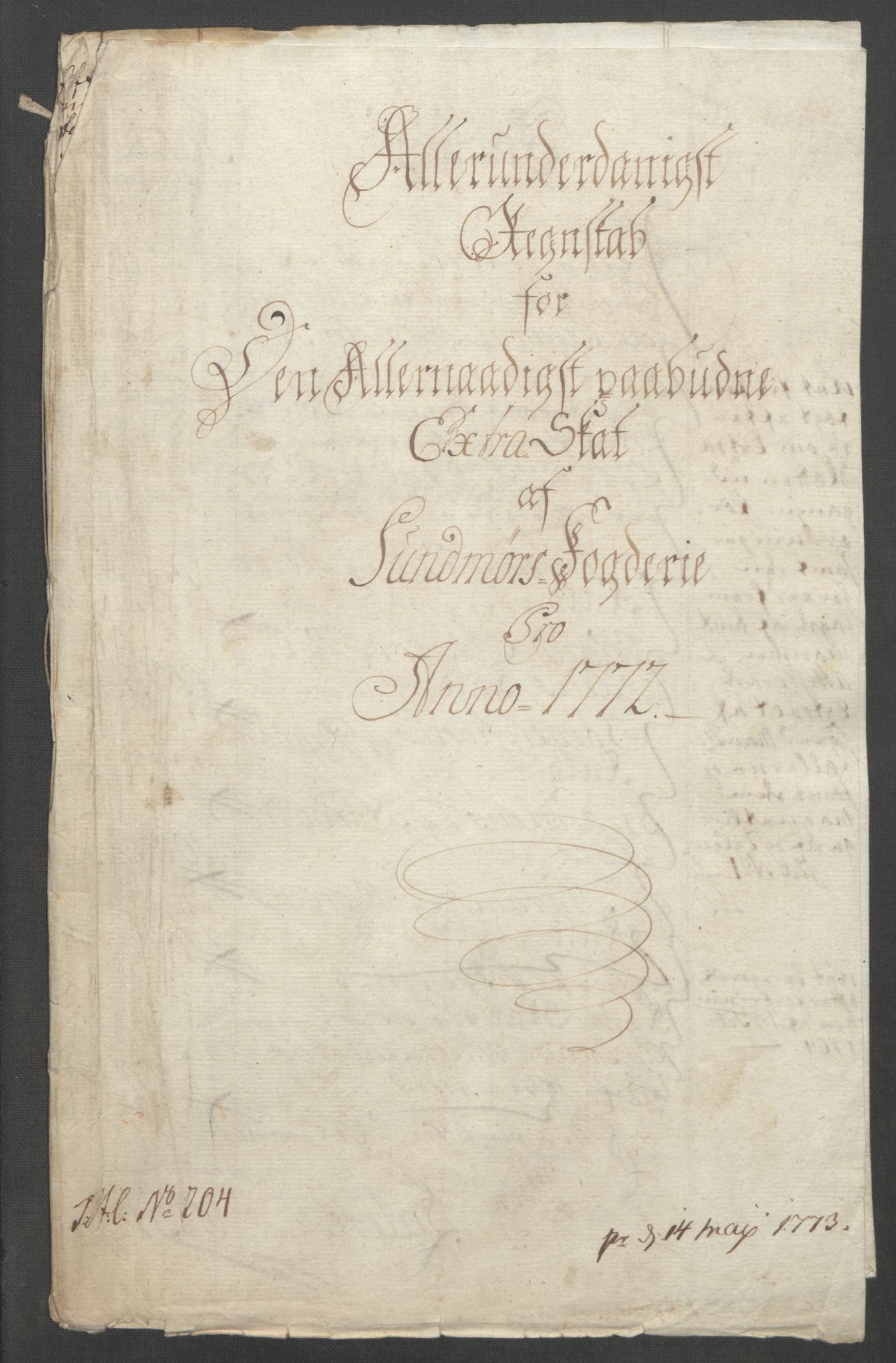 Rentekammeret inntil 1814, Reviderte regnskaper, Fogderegnskap, AV/RA-EA-4092/R54/L3645: Ekstraskatten Sunnmøre, 1762-1772, p. 228