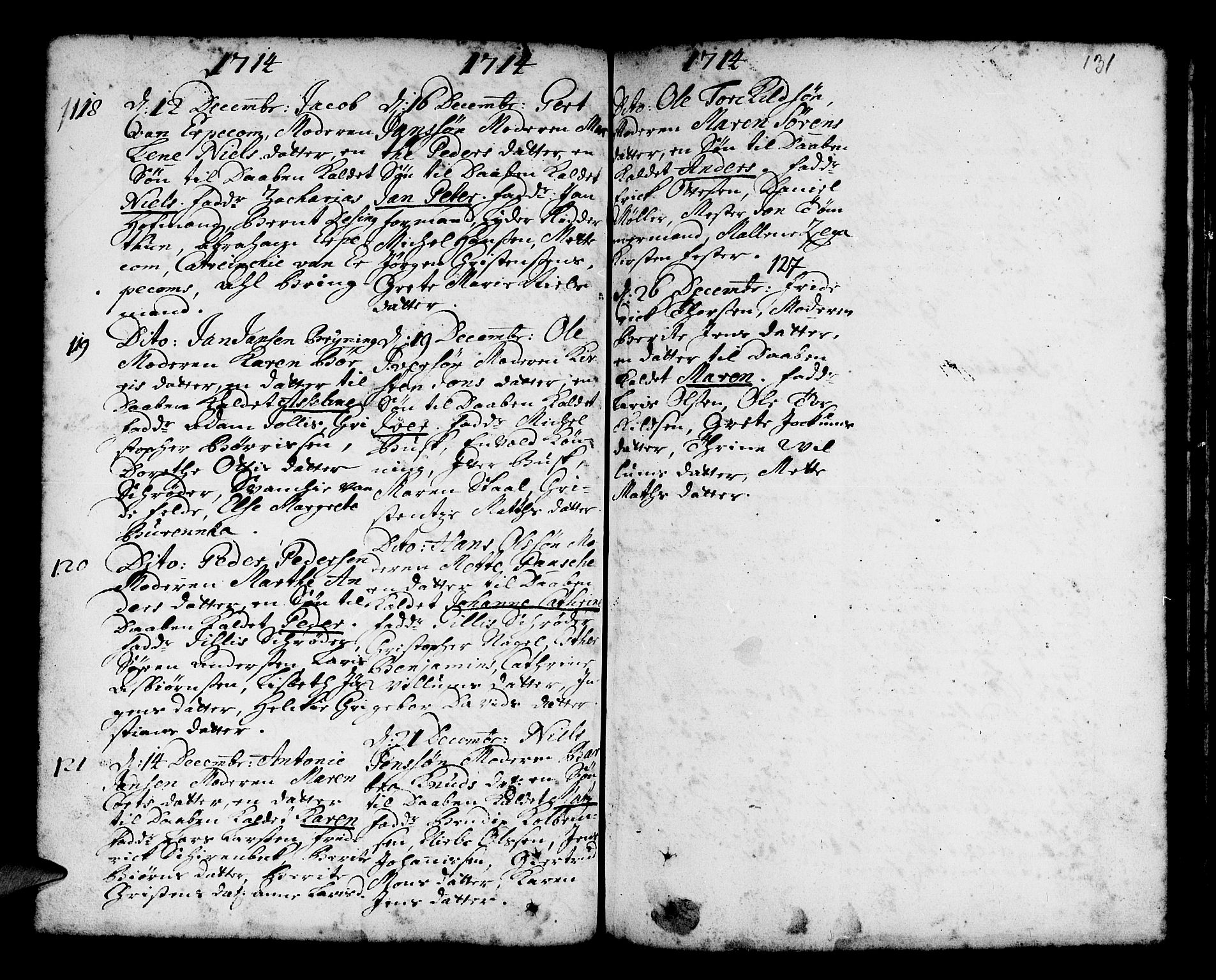 Nykirken Sokneprestembete, AV/SAB-A-77101/H/Haa/L0002: Parish register (official) no. A 2, 1700-1723, p. 131