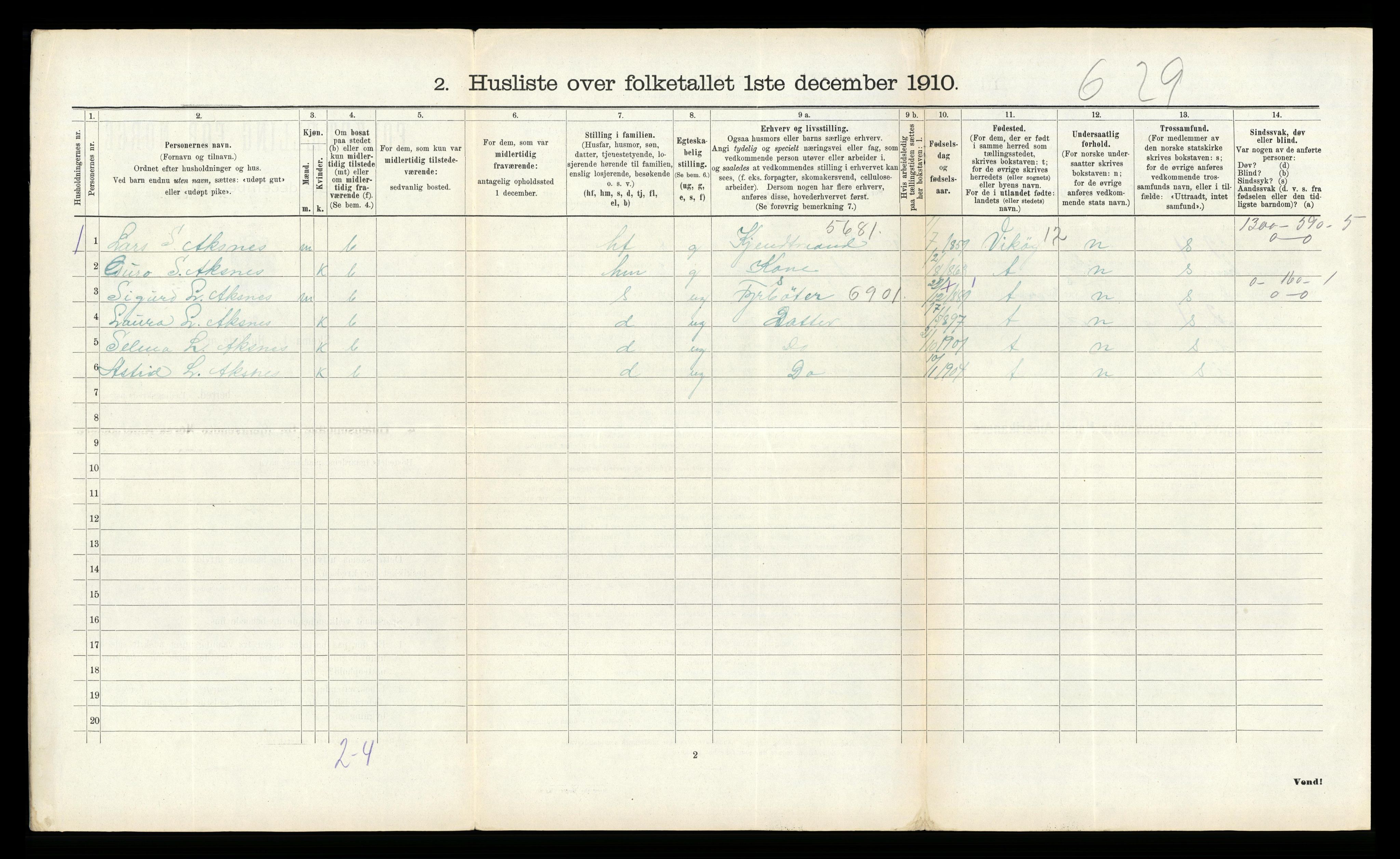 RA, 1910 census for Kvinnherad, 1910, p. 1538