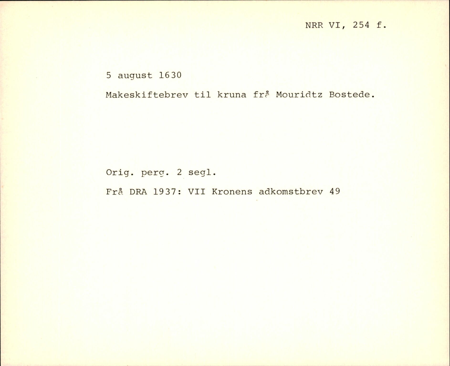 Riksarkivets diplomsamling, AV/RA-EA-5965/F35/F35f/L0002: Regestsedler: Diplomer fra DRA 1937 og 1996, p. 467