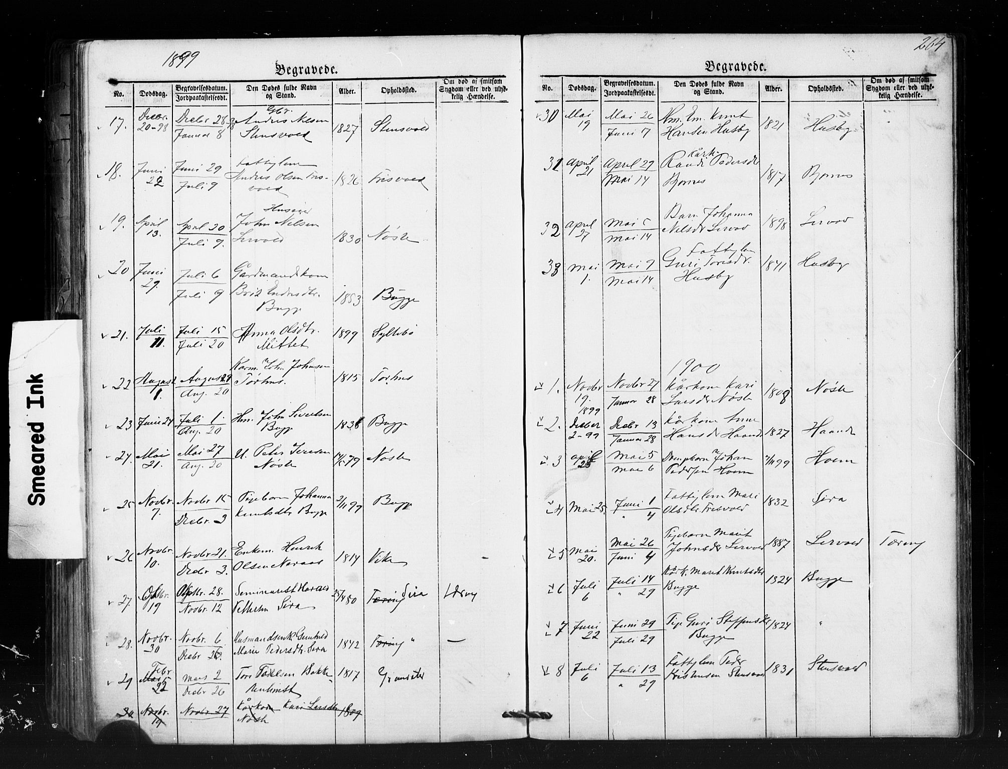 Ministerialprotokoller, klokkerbøker og fødselsregistre - Møre og Romsdal, SAT/A-1454/552/L0638: Parish register (copy) no. 552C01, 1867-1902, p. 264