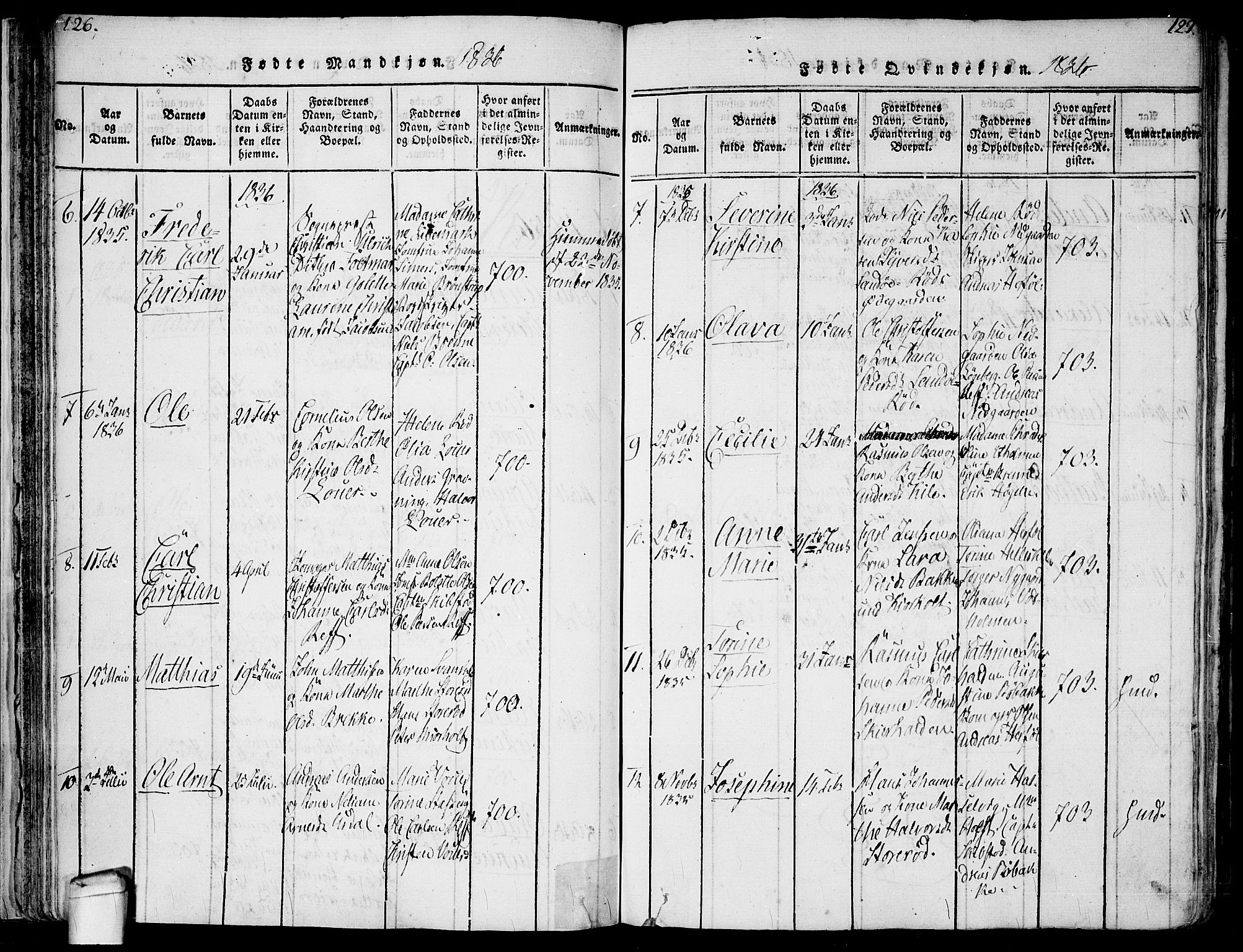 Hvaler prestekontor Kirkebøker, SAO/A-2001/F/Fa/L0005: Parish register (official) no. I 5, 1816-1845, p. 126-127