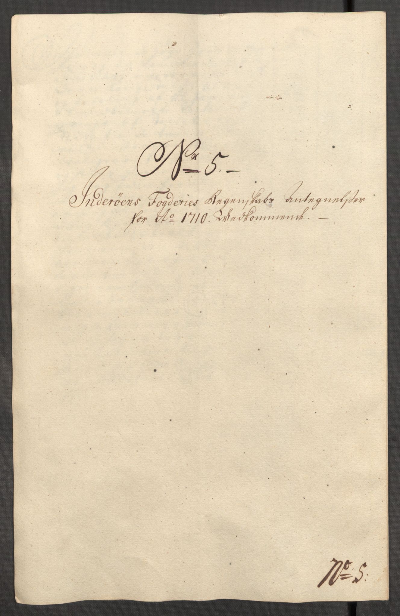 Rentekammeret inntil 1814, Reviderte regnskaper, Fogderegnskap, AV/RA-EA-4092/R63/L4318: Fogderegnskap Inderøy, 1710, p. 302