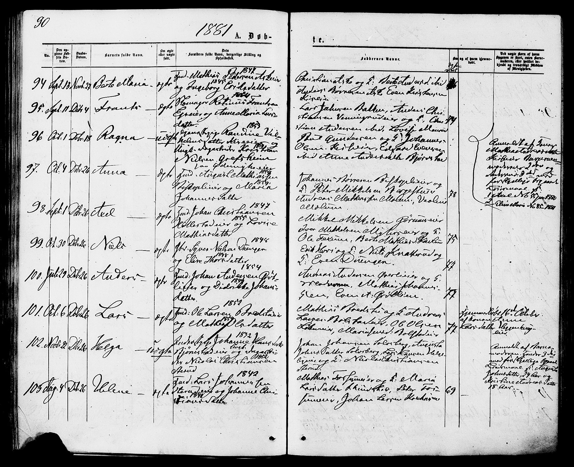 Nes prestekontor, Hedmark, SAH/PREST-020/K/Ka/L0005: Parish register (official) no. 5, 1872-1886, p. 90