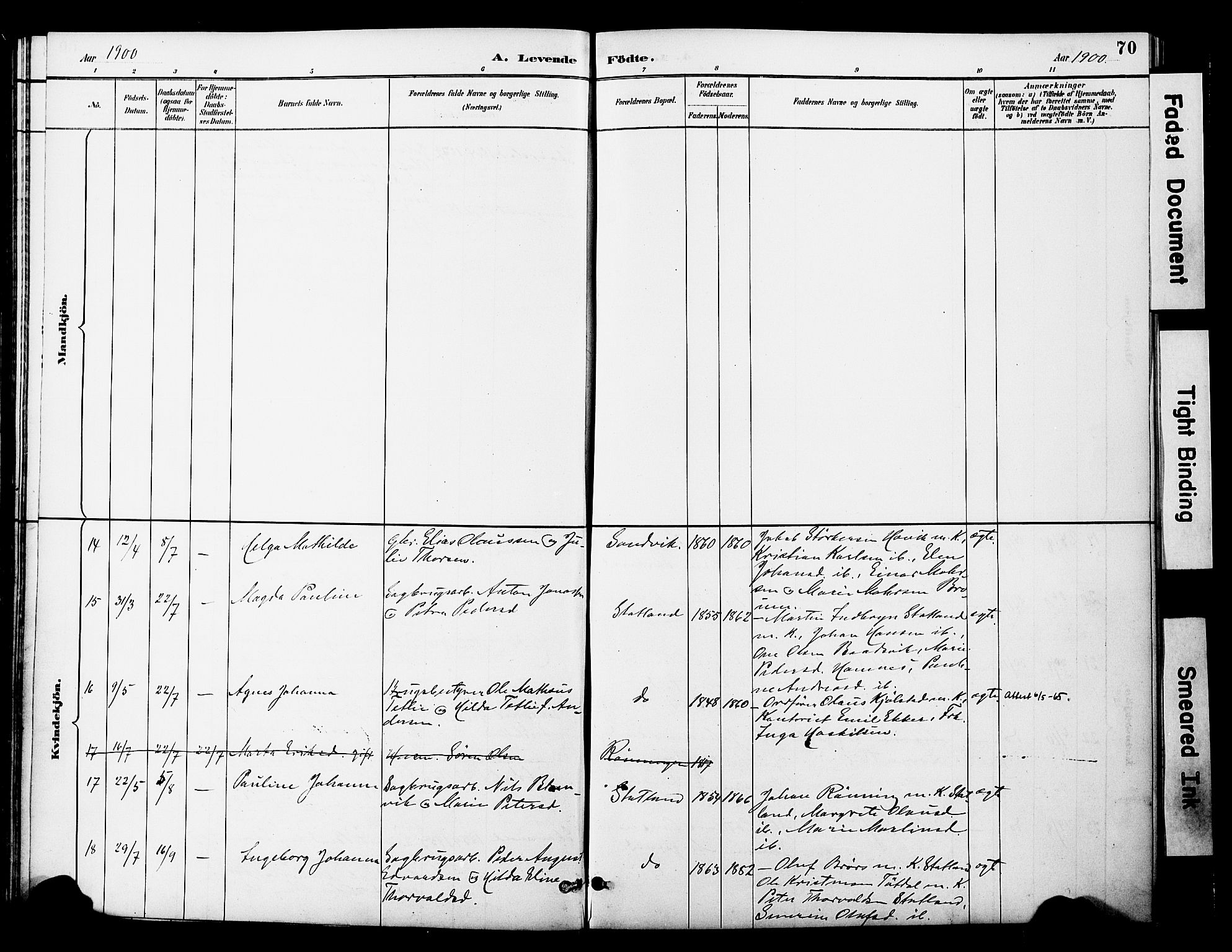 Ministerialprotokoller, klokkerbøker og fødselsregistre - Nord-Trøndelag, SAT/A-1458/774/L0628: Parish register (official) no. 774A02, 1887-1903, p. 70