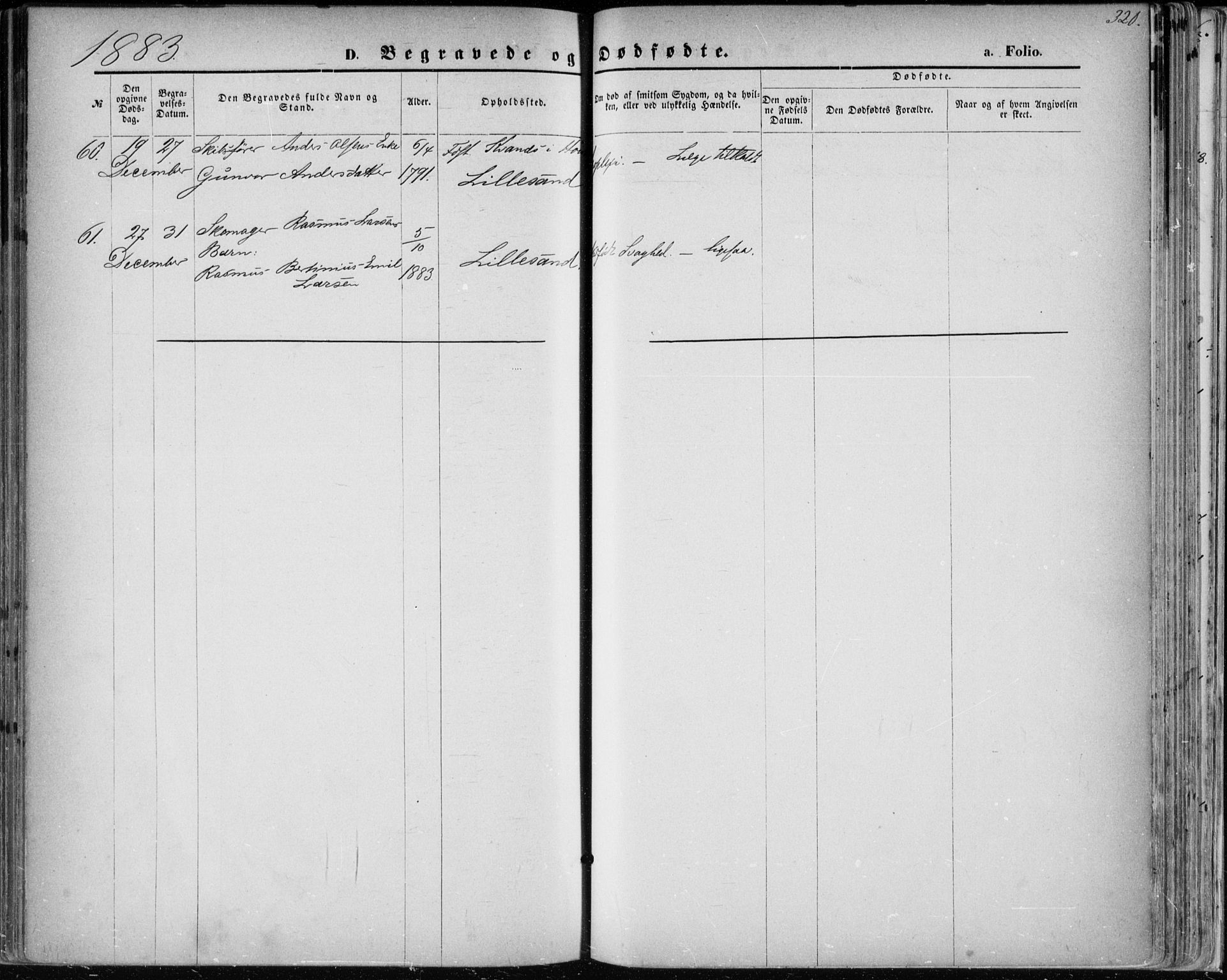 Vestre Moland sokneprestkontor, AV/SAK-1111-0046/F/Fa/Fab/L0008: Parish register (official) no. A 8, 1873-1883, p. 320