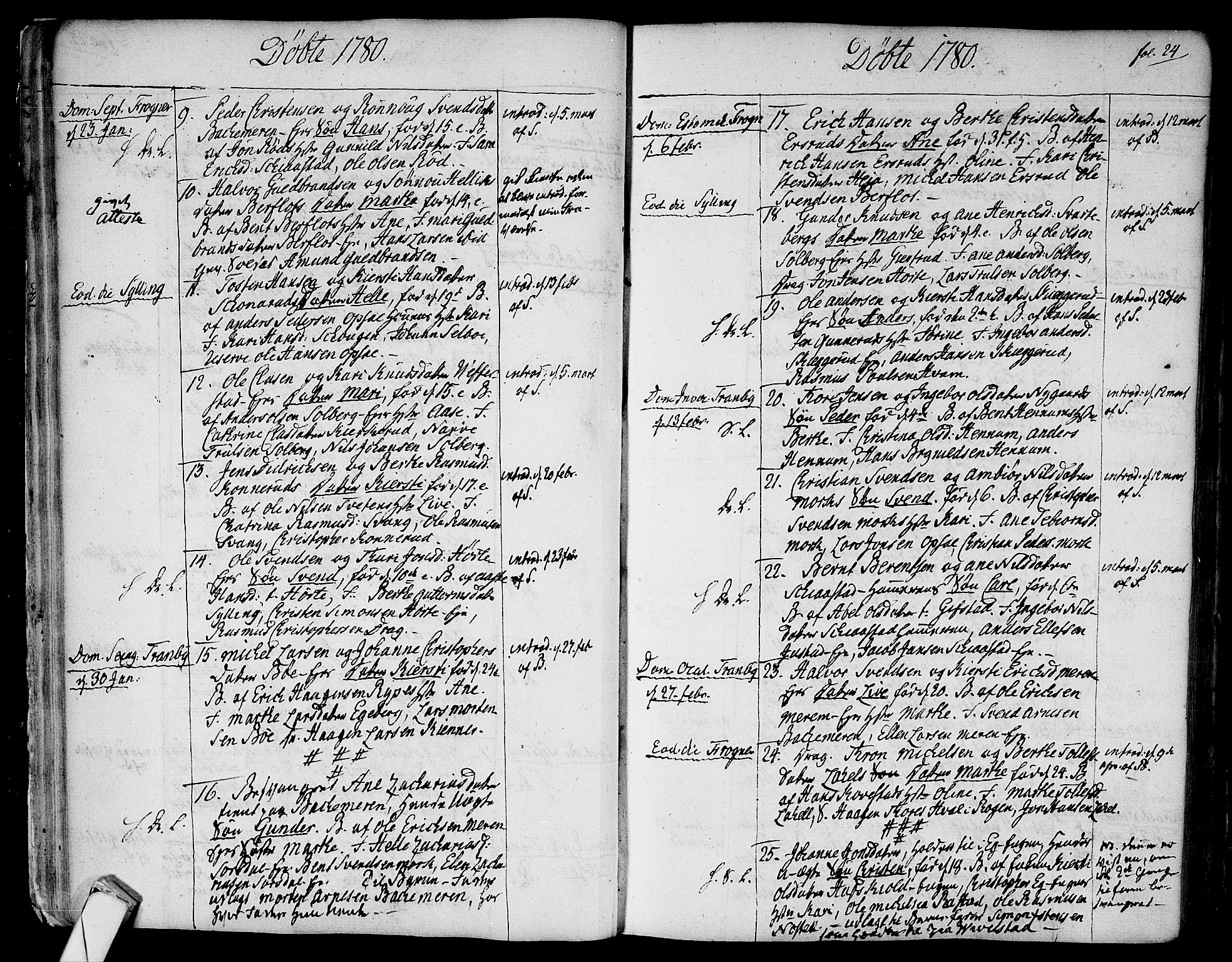 Lier kirkebøker, AV/SAKO-A-230/F/Fa/L0006: Parish register (official) no. I 6, 1777-1794, p. 24